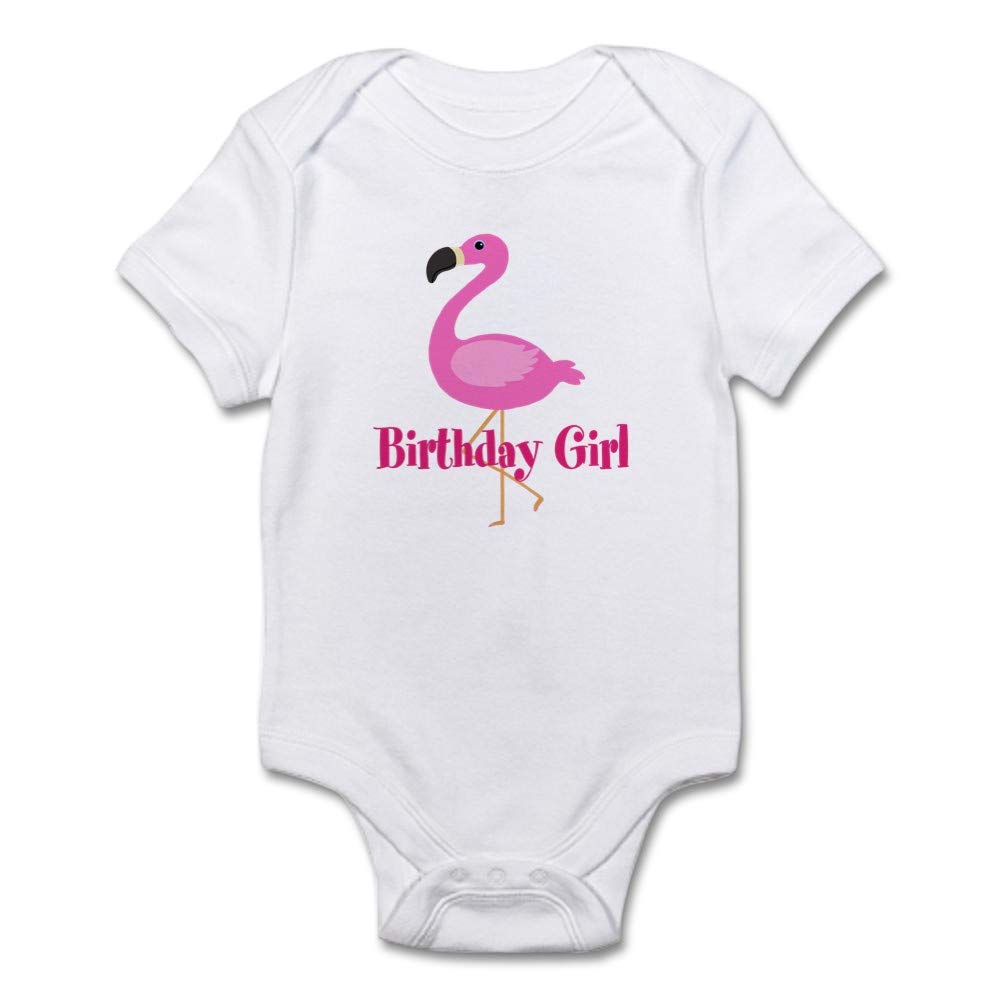 Pink Flamingo Birthday Girl Baby Bodysuit - Cute Outfit for 1st Birthday, Photo Shoots & Special Occasions | CafePress