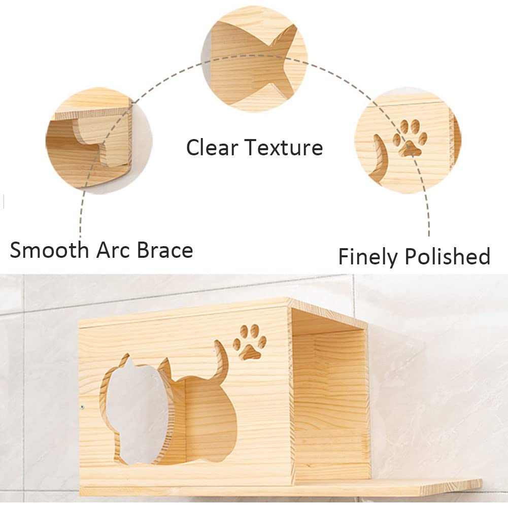 17-Piece Wall-Mounted Wooden Cat Climbing Set with 2 Space Capsule Beds, 3 Condos, 8 Shelves, 2 Bridges & Sisal Scratching Posts - Multi-Level Cat Activity Furniture for Indoor Play & Exercise