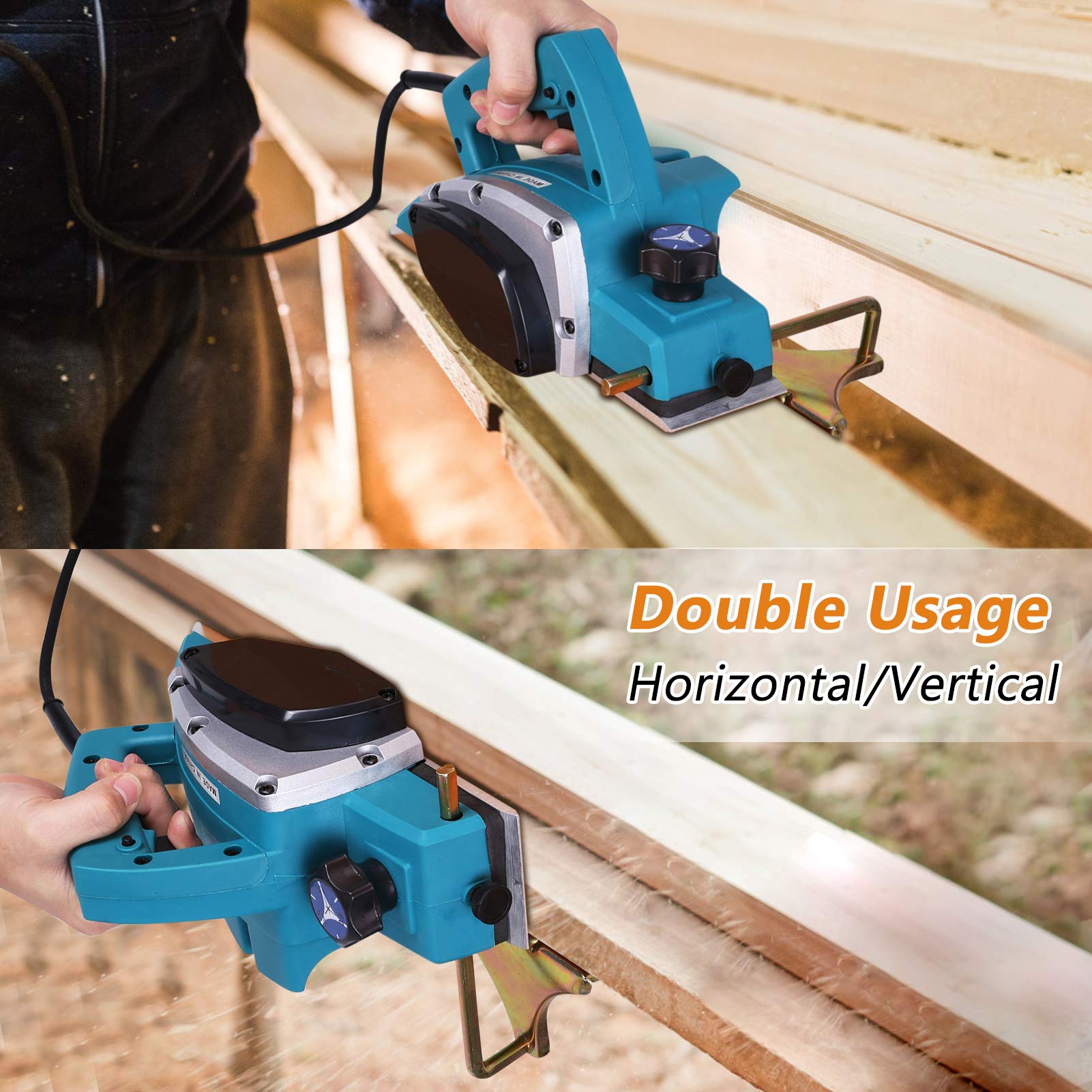 Electric Hand Planer for Wood - Professional Woodworking Tool with Aluminum Base & Self-Locking Switch | Perfect for DIY Projects, Furniture Making & Home Renovation