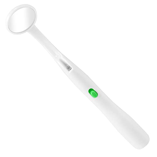 Annhua LED Dental Mirror with Light - Anti-Fog Mouth Mirror for Teeth Inspection, Oral Care Tools with Curved Angle for Dentists & Home Use (Green) | Perfect for Dental Exams, Home Oral Hygiene & Professional Checkups