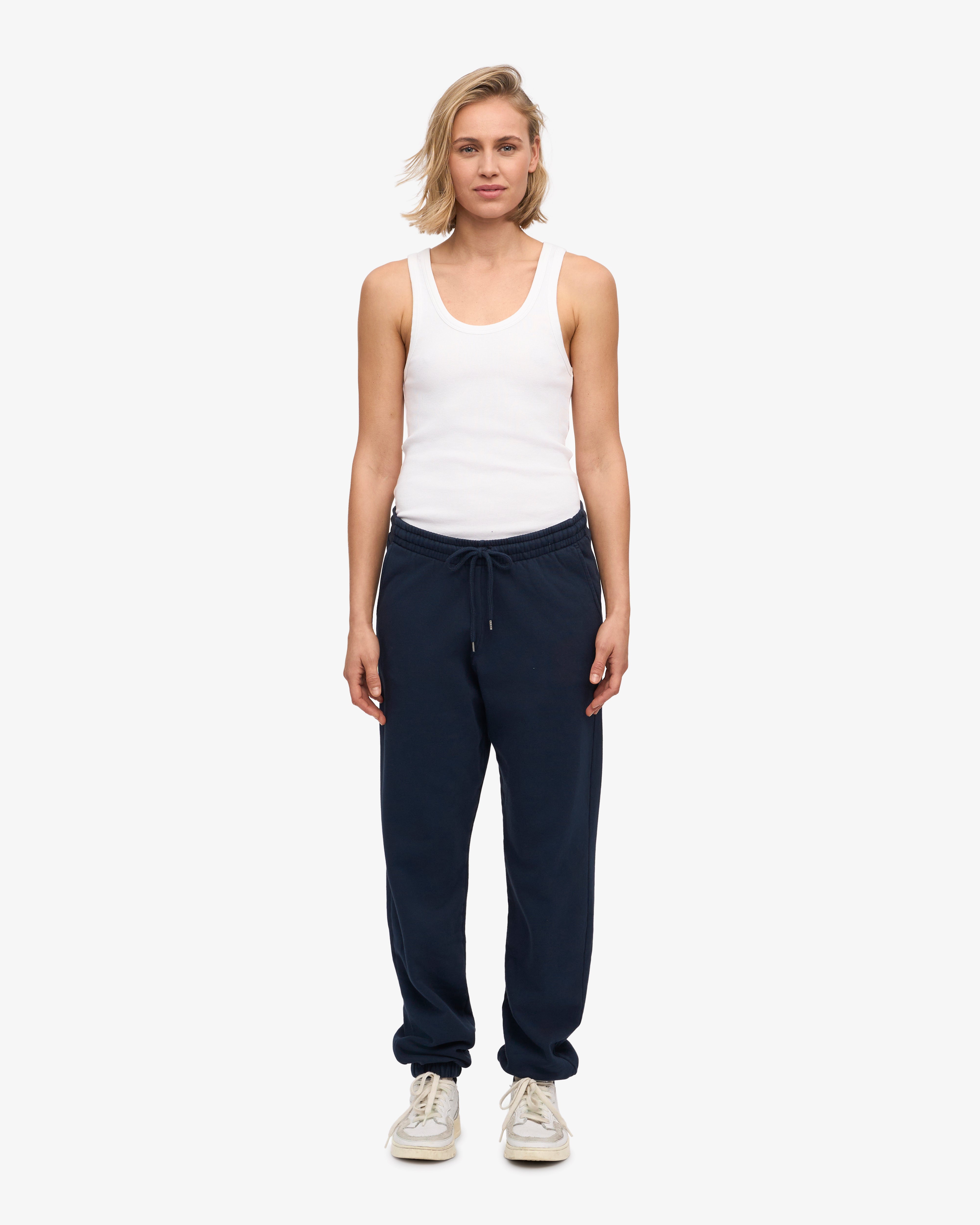 Premium Organic Cotton Sweatpants for Women & Men - Soft & Comfortable Navy Blue Joggers for Lounge, Yoga & Workout - Eco-Friendly Casual Pants