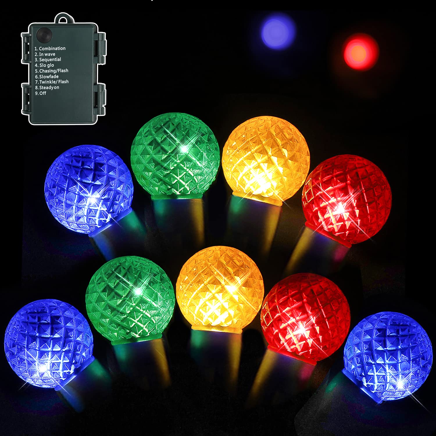Anycosy 32.8 FT 100 LED Christmas Lights - 8 Modes Battery Operated Globe String Lights, Waterproof Outdoor Fairy Lights for Holiday Party, Patio, Christmas Tree & Home Decor | Perfect for Indoor & Outdoor Holiday Decorations