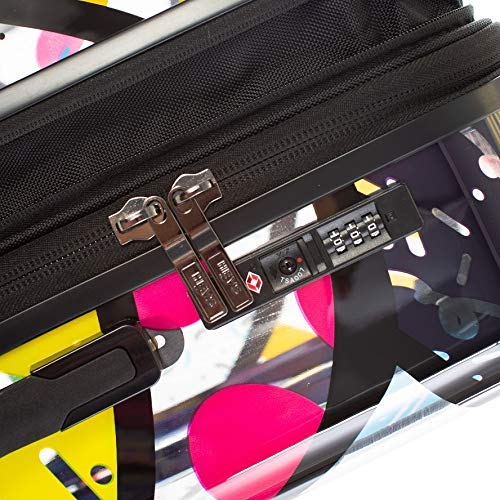 Heys Britto 3-Piece Spinner Luggage Set - Transparent Butterfly Design, Lightweight Expandable Suitcase for Travel, Carry-On & Checked Luggage - Perfect for Vacations, Business Trips & Family Getaways