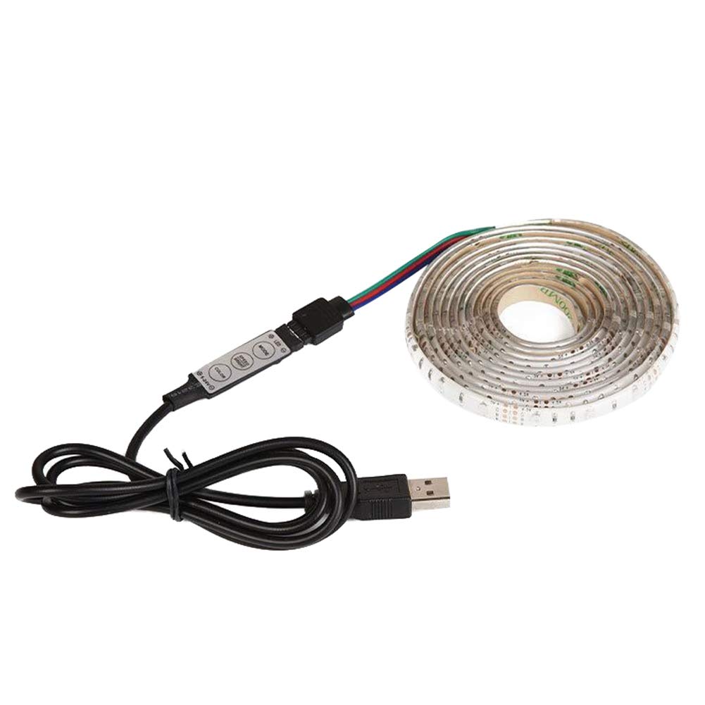 RGB LED Strip Lights 16.4ft (5M) with Remote - Color Changing USB Light Strips for Home, Party, TV Backlighting - Waterproof & Energy Saving LED Tape Lights (Also Available in 1.6ft/3.3ft/6.6ft/9.8ft/13.1ft) - Perfect for Bedroom, Kitchen, Gaming Setup and Outdoor Decor
