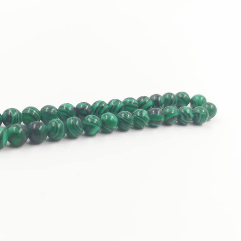 99 Beads Malachite Tasbih Misbaha Islamic Prayer Bracelet for Muslim Men - 6mm x 99 Beads - Perfect for Ramadan, Eid Gifts & Daily Dhikr