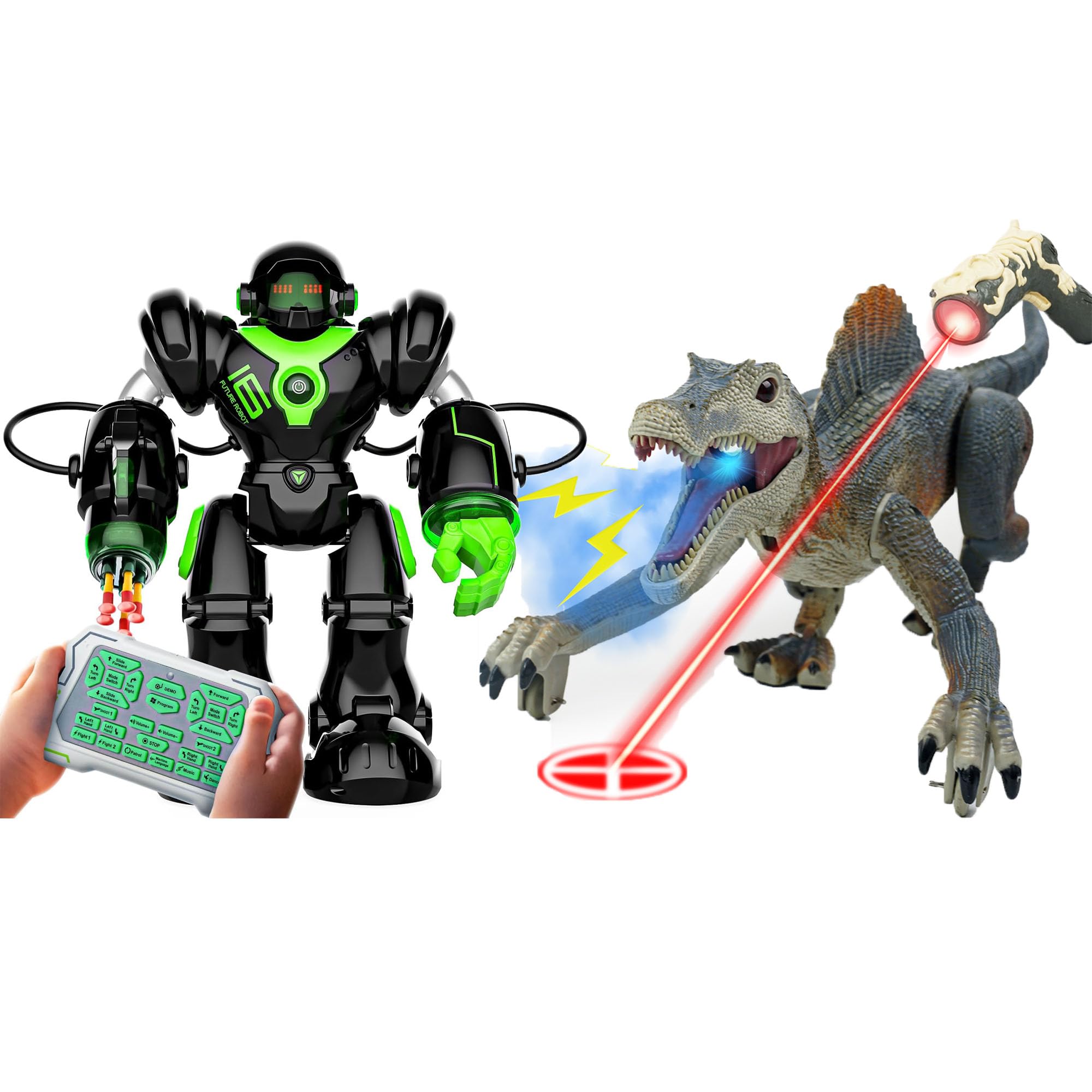 BEZGAR Remote Control Robot and Dinosaur Toy - Smart Interactive RC Robot with LED Lights & Sound Effects for Kids Ages 6-12 | Perfect for Indoor Play, Birthday Gifts & STEM Learning Activities