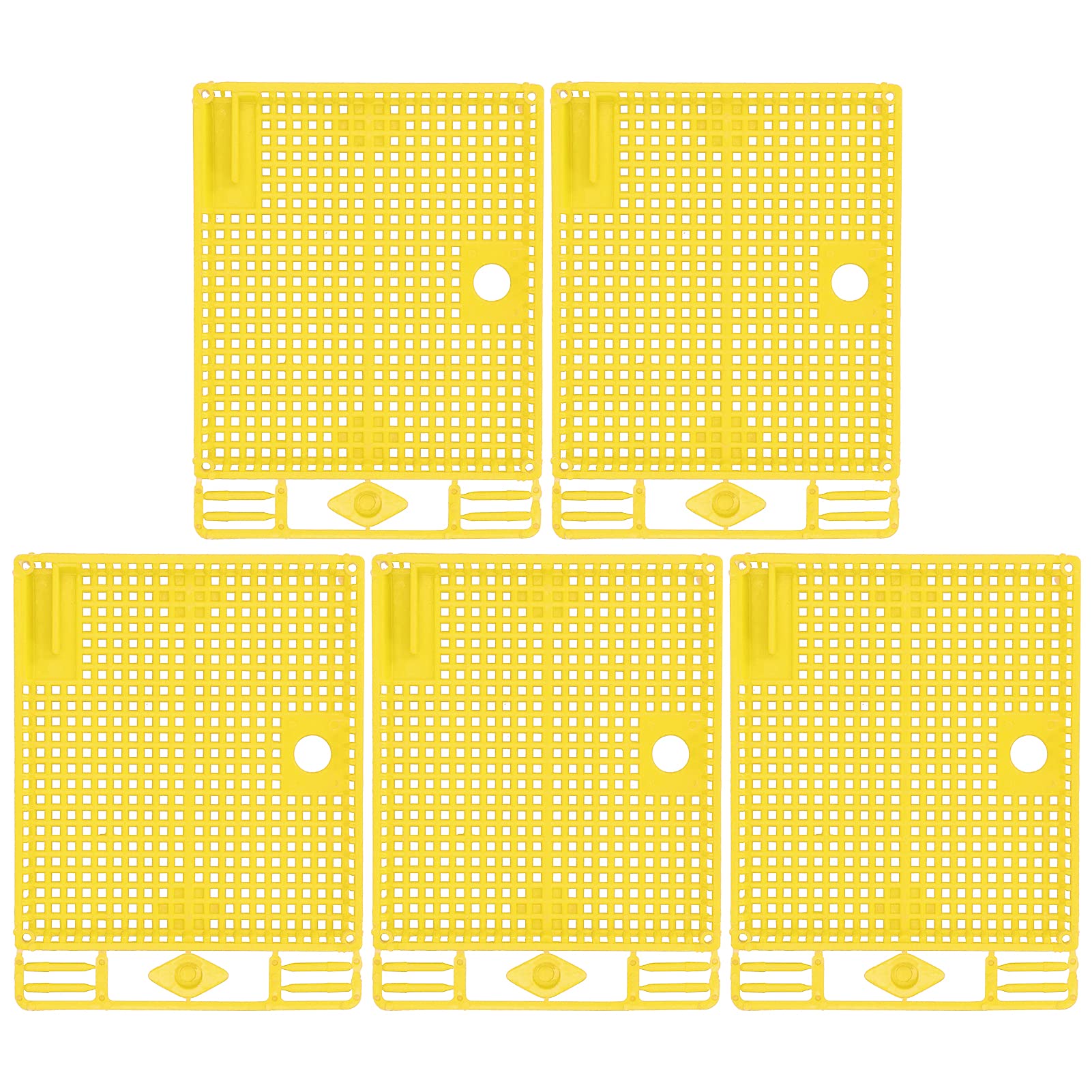 5Pcs Reusable Plastic Queen Bee Excluder - Beehive Queen Isolator & Introducing Cage - Durable Beekeeping Tool for Hive Management (Yellow) | Perfect for Beekeepers, Honey Production & Colony Control