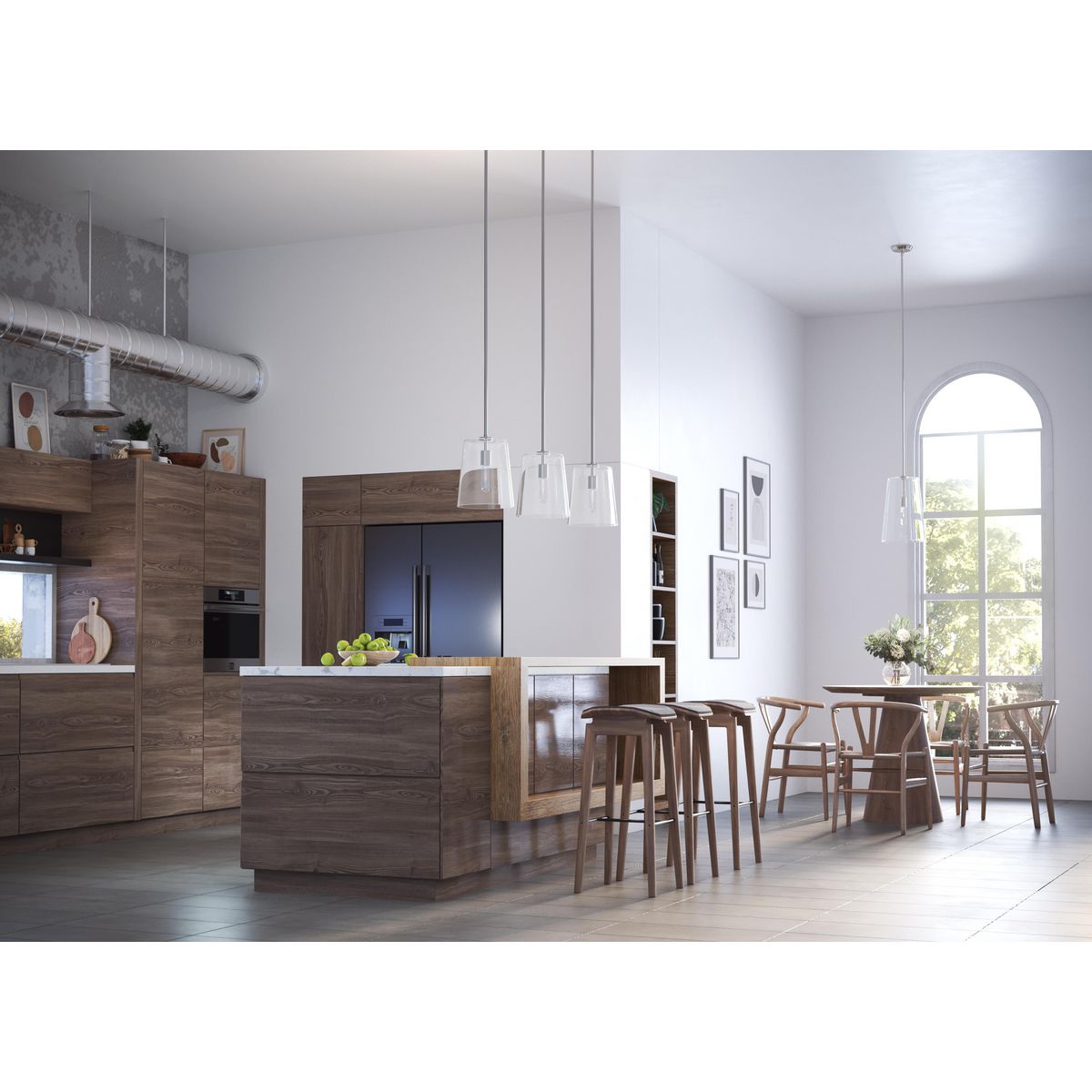 Clarion Collection Clear Glass Single Light Pendant - Modern Hanging Fixture for Kitchen Island, Dining Room & Bedroom Lighting
