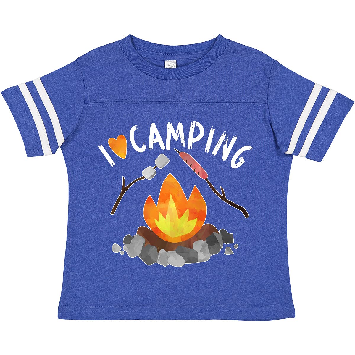 Inktastic I Love Camping Toddler T-Shirt - Cute Campfire, Hot Dog & Marshmallows Design for Kids - Perfect for Outdoor Adventures, Camping Trips & Family Vacations