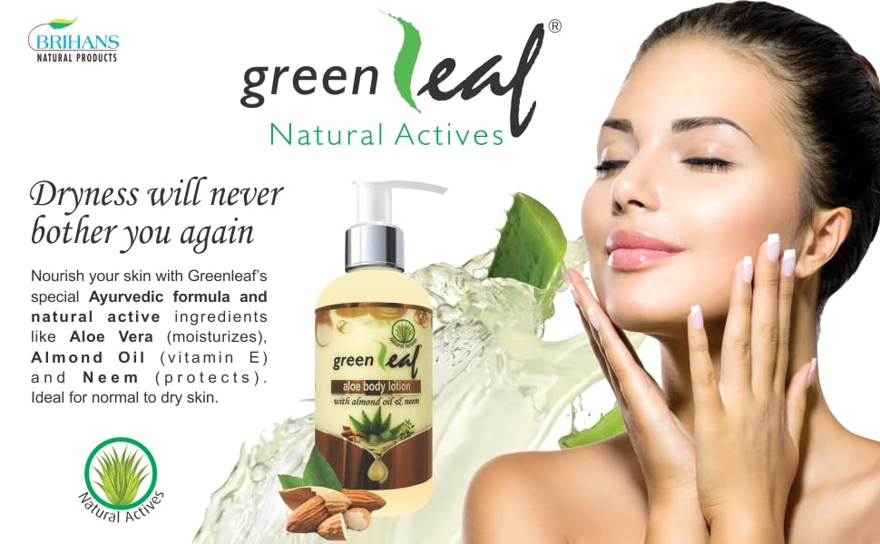 Greenleaf Aloe Body Lotion - 210ml | Soothing & Hydrating Moisturizer for Dry Skin | Perfect for Daily Use & After Sun Care