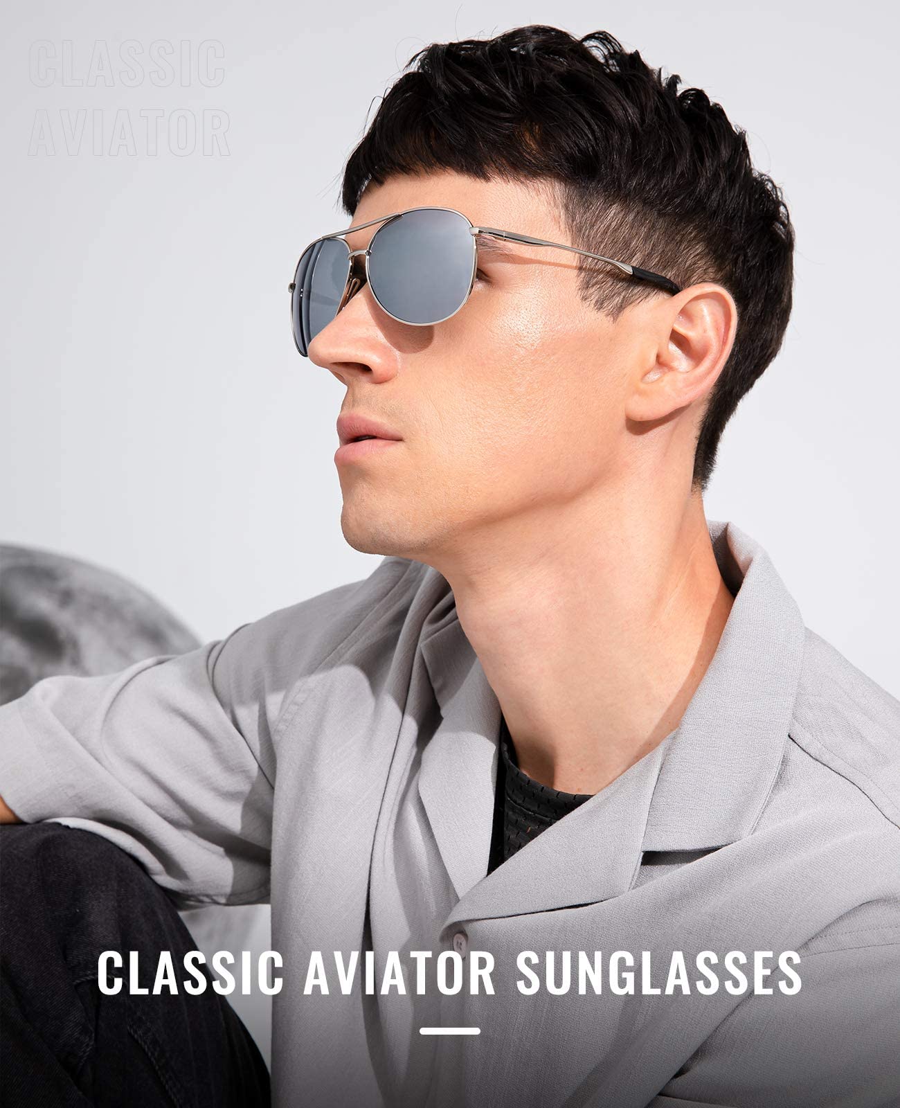 Cyxus 2 Pack Polarized Aviator Sunglasses for Men - Classic Mirrored Lens UV400 Protection - Perfect for Driving, Fishing & Outdoor Activities