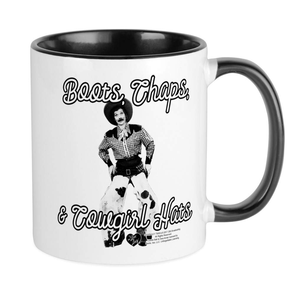 Lucy Cowboy Ceramic Coffee Mug 11 oz - Durable Tea Cup for Hot & Cold Drinks - Perfect for Home, Office, or Camping Use