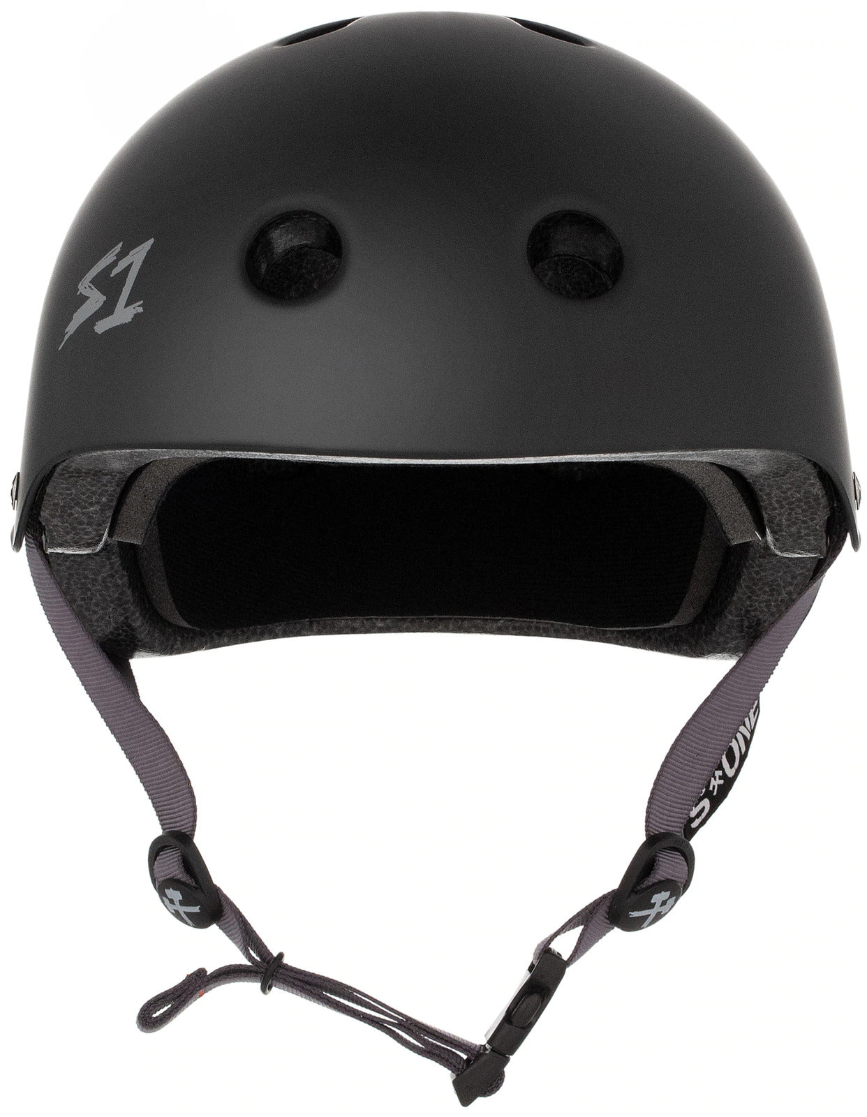 S1 Lifer Helmet - Black Matte with Grey Strap | Bike, Skateboard & Scooter Safety Gear for Adults & Kids | Perfect for Cycling, Skating & Urban Commuting