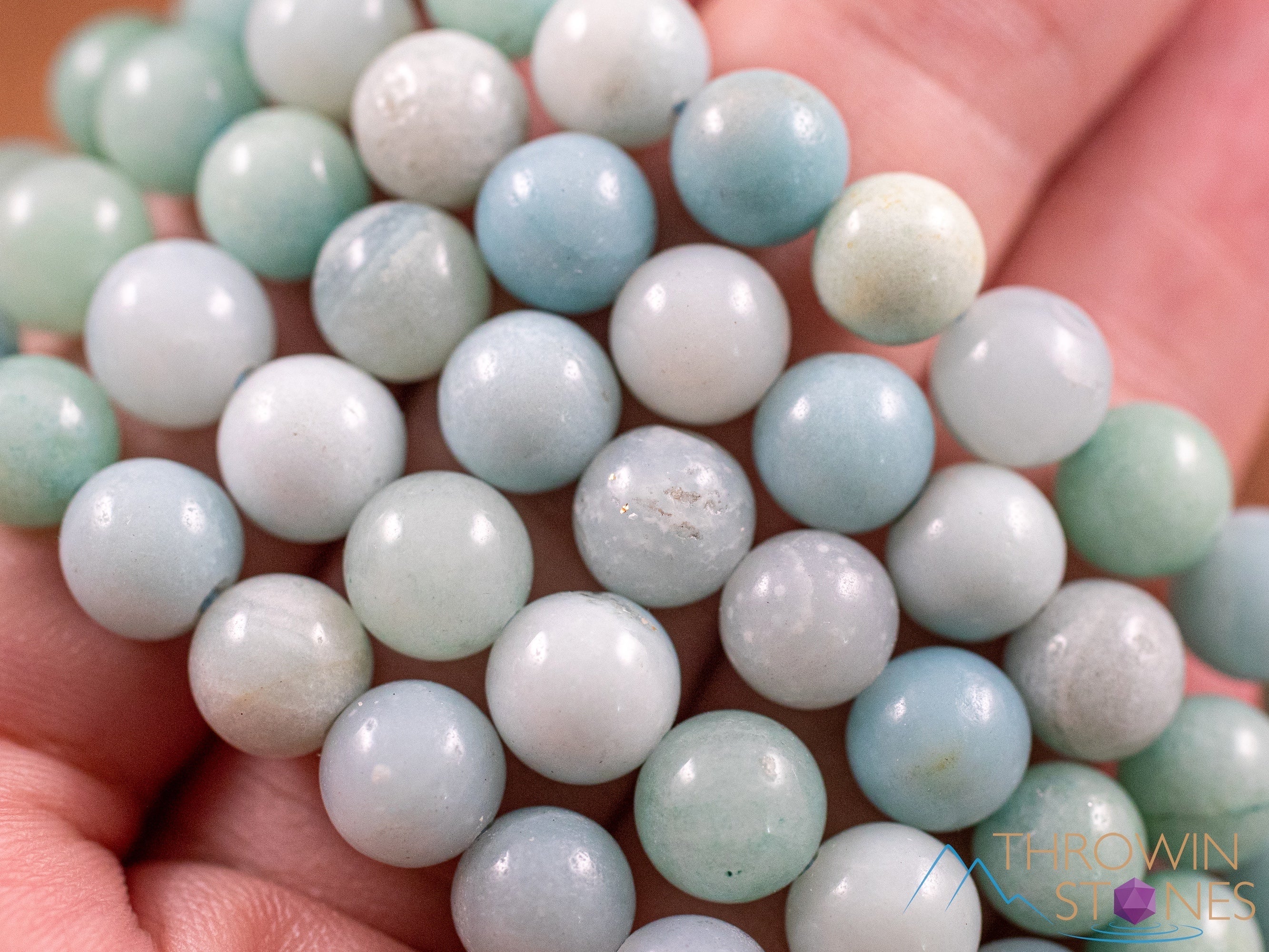 Amazonite Crystal Bracelet - Round Beads Healing Stone Jewelry, Handmade Beaded Bracelet for Women, Spiritual Energy & Stress Relief - Perfect for Meditation, Yoga & Everyday Wear (E0603)