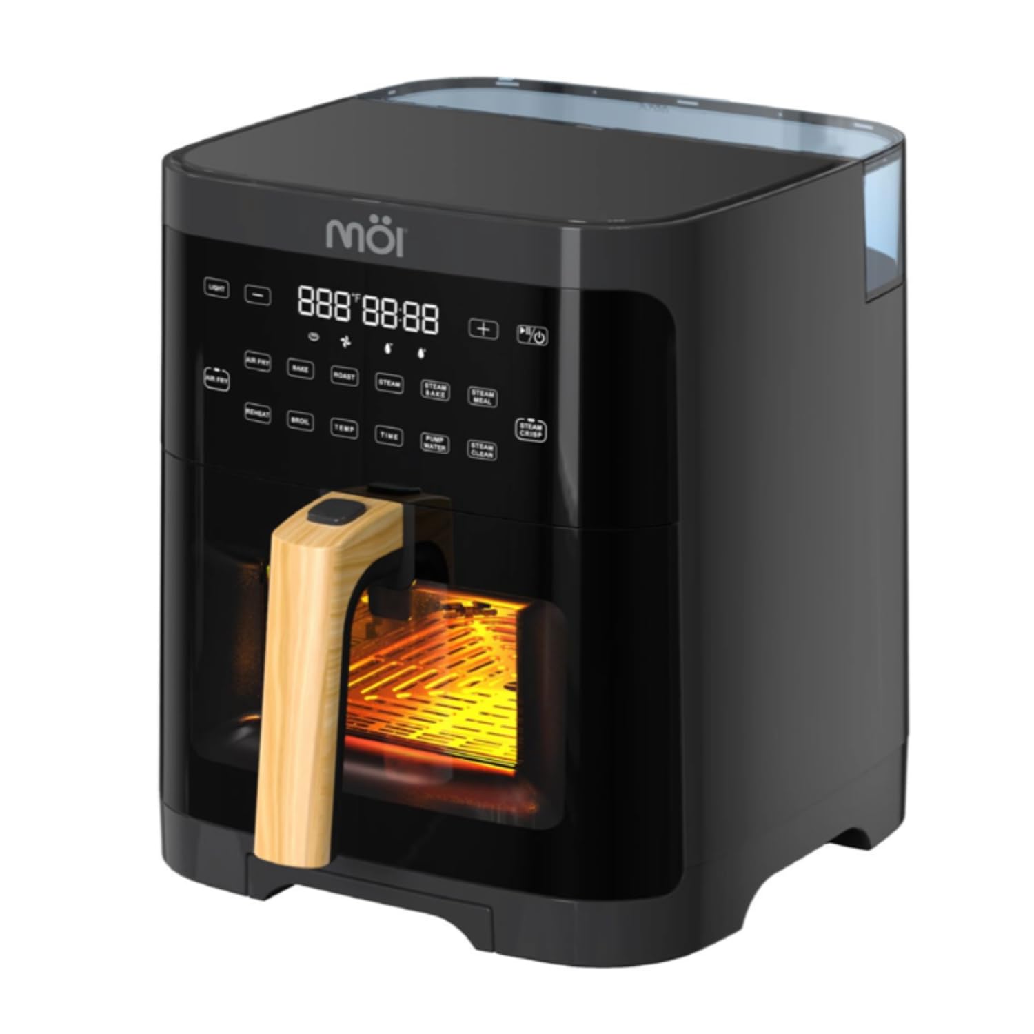 5QT Digital Air Fryer with Steam Function - Stainless Steel Convection Oven with Adjustable Temperature & 12 Presets | Oil-Free Frying, Baking & Toasting | Perfect for Healthy Cooking, Quick Meals & Family Dinners