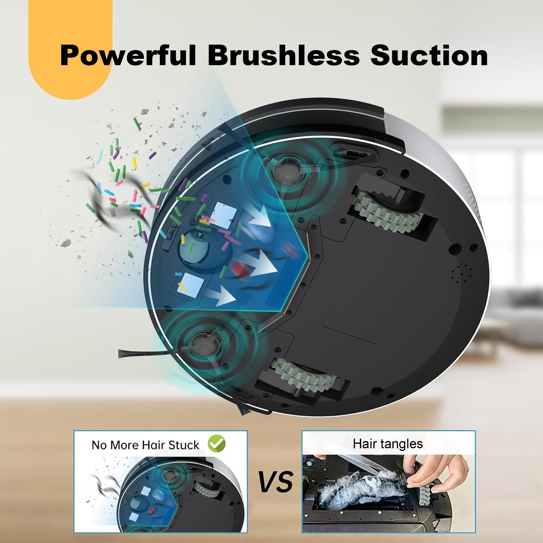 K5 Robot Vacuum Cleaner with 2500Pa Strong Suction - Smart WiFi/Alexa App Control - 120 Min Runtime & Auto-Charging - Ultra Quiet Mini Robot Vac for Pet Hair on Carpets & Hard Floors - Perfect for Homes with Pets & Busy Families