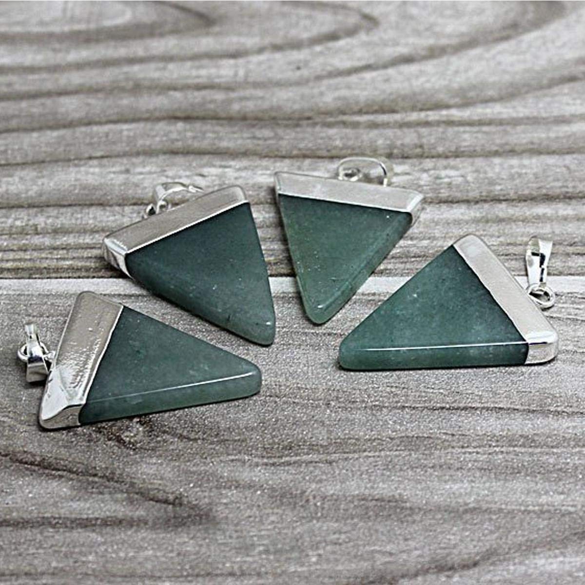 Excel Luck Crystal Triangle Necklace - Green Aventurine Gemstone Pendant with Silver Plated Chain | Healing Crystal Jewelry for Good Fortune & Positive Energy | Perfect for Meditation, Spiritual Healing & Everyday Wear