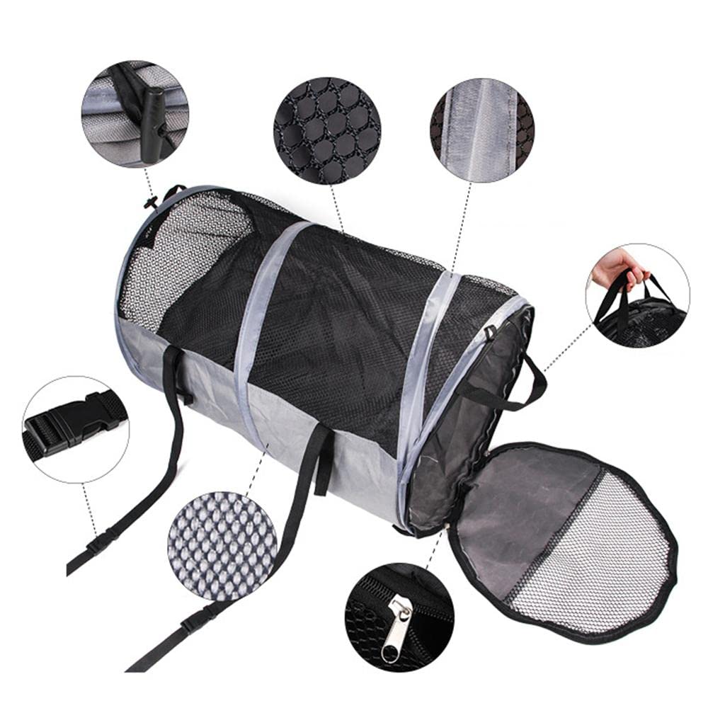Enakshi Portable Folding Dog Carrier for Travel & Outdoor - Lightweight Pet Crate with Ventilation, Grey | Perfect for Airplane, Car Rides, Hiking & Vet Visits | Pet Supplies & Dog Accessories