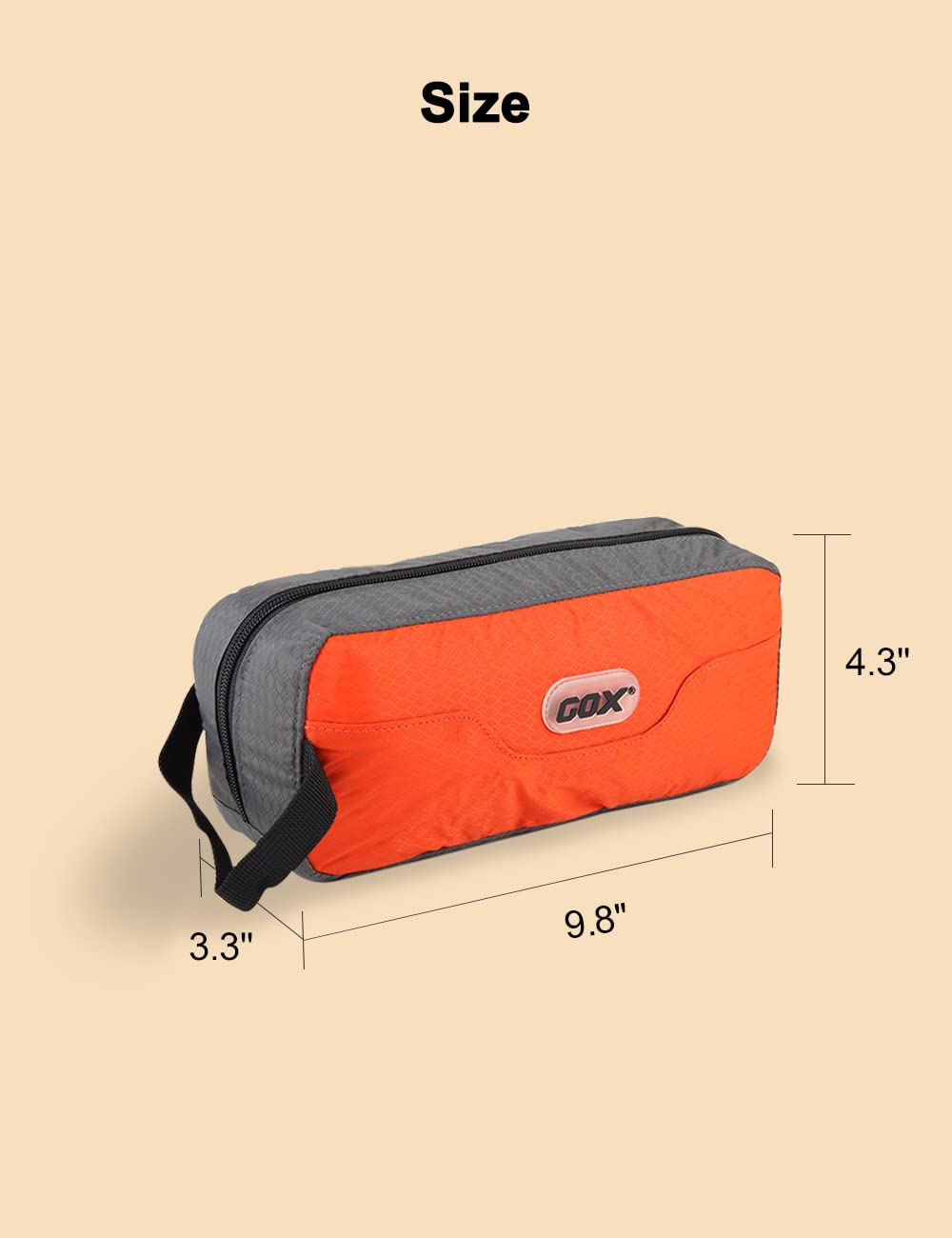 GOX Travel Toiletry Bag - Waterproof Dopp Kit & Makeup Organizer for Men & Women, Ultra-Light Cosmetic Bag with Hanging Hook (Orange) - Perfect for Camping, Gym, Business Trips & Air Travel
