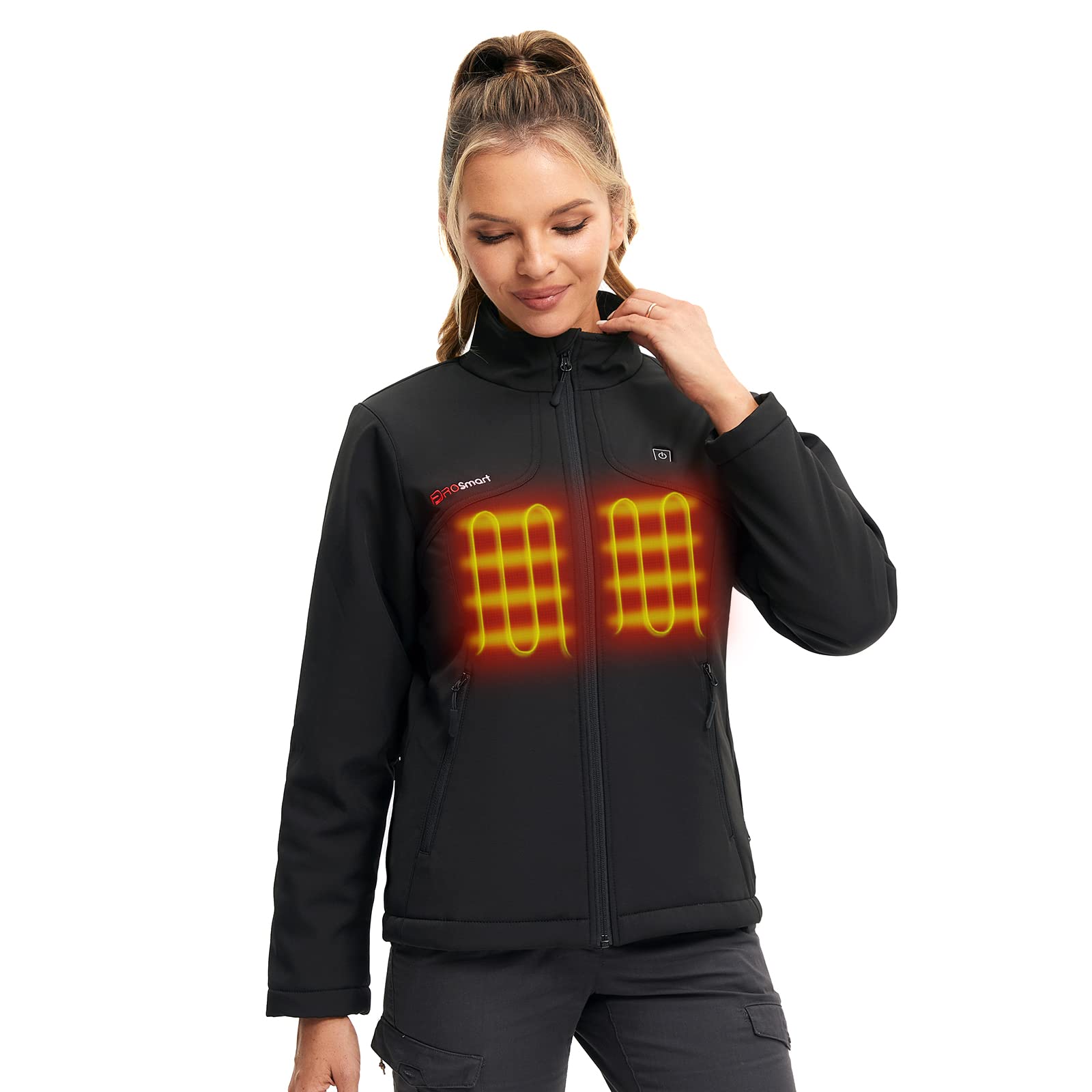 PROSmart Women's Heated Jacket - Rechargeable 12V Battery Operated Winter Coat, Waterproof Electric Warming Jacket with Battery Pack | Perfect for Outdoor Activities, Skiing, Hiking & Cold Weather Commutes