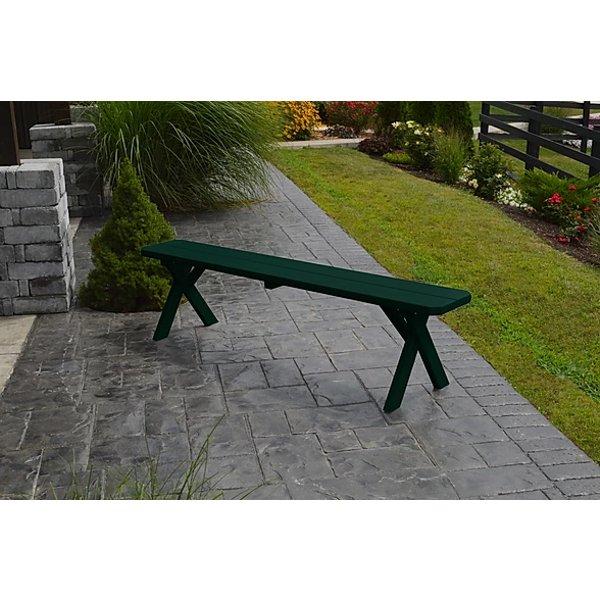 Yellow Pine Picnic Cross-Leg Bench - 5ft, 6ft, 8ft Sizes - Perfect for Outdoor Dining, Camping & Backyard Gatherings