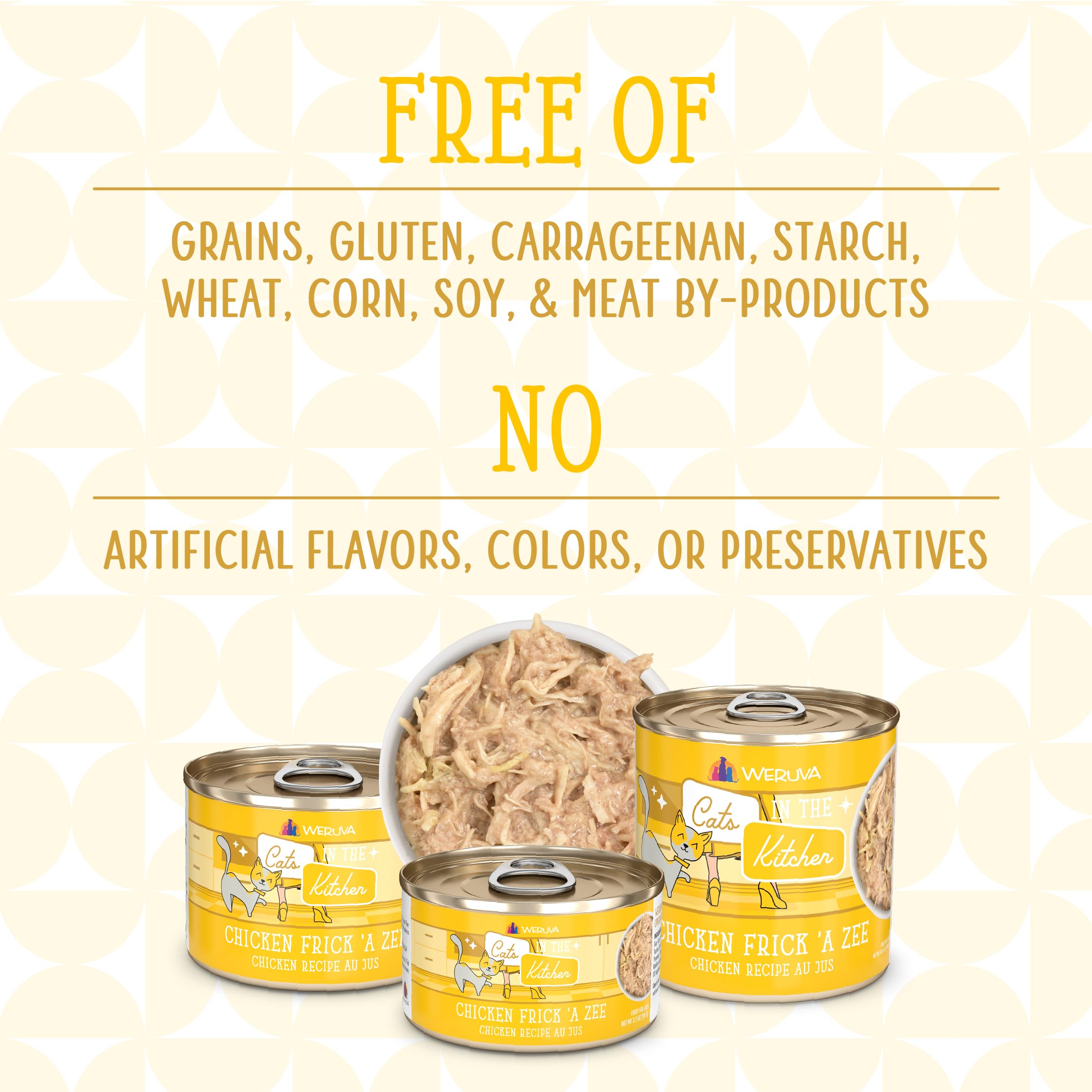 Weruva Cats in The Kitchen Chicken Frick 'A Zee Wet Cat Food - Grain-Free, Natural Chicken Recipe in Gravy, 10oz Cans (Pack of 12) - Perfect for Adult Cats' Daily Meals & Special Treats