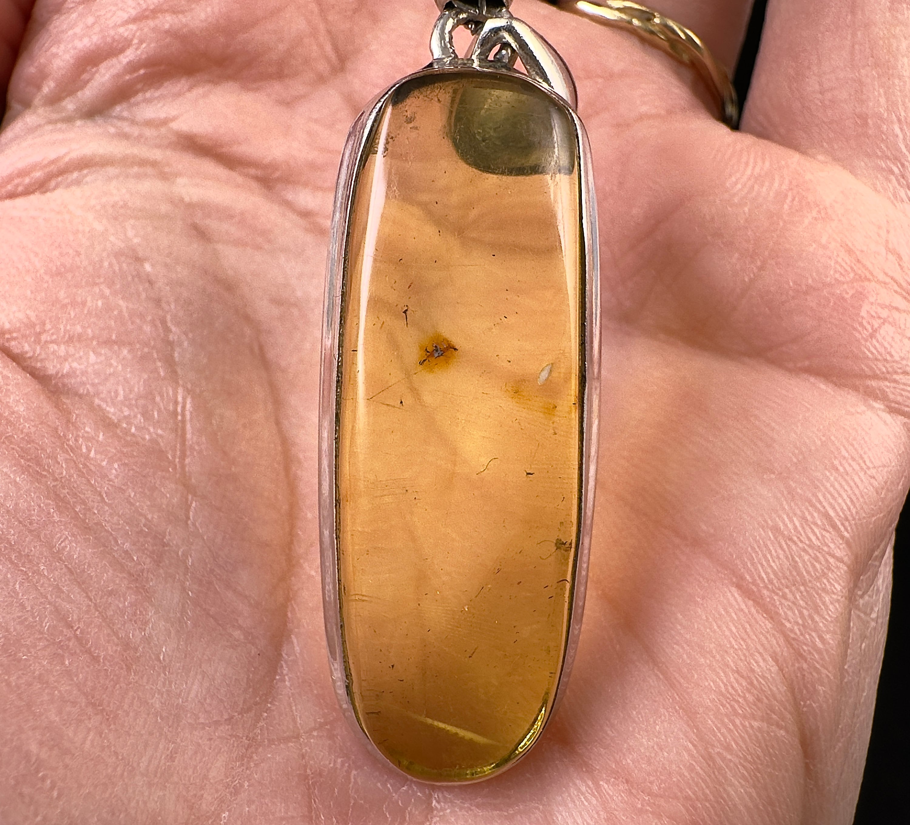 AAA Grade AMBER Pendant in Sterling Silver with Healing Crystal - Elegant Fine Jewelry for Women | Perfect for Meditation, Energy Healing & Spiritual Gifts