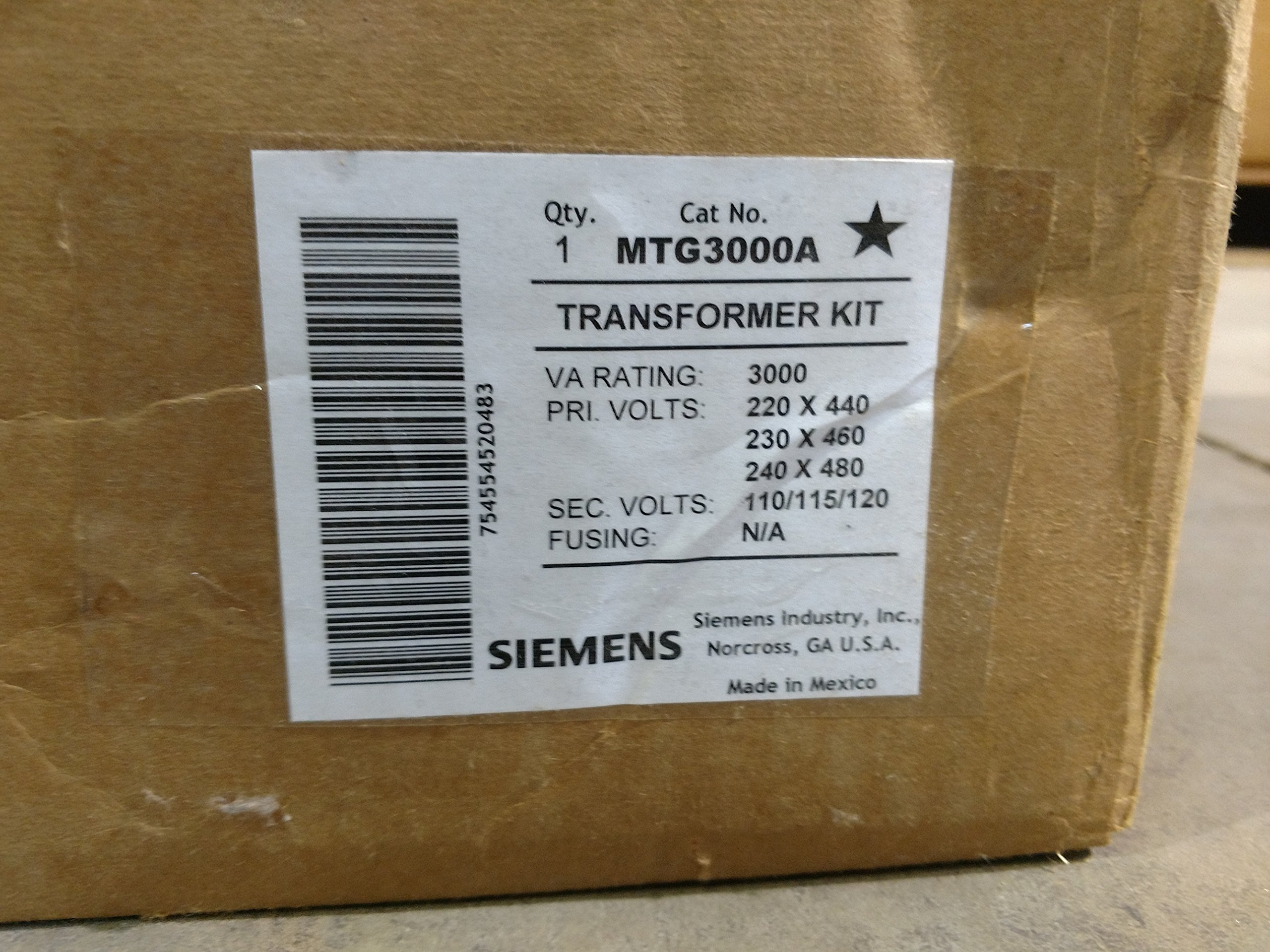 Siemens MTG3000A Series A 3000VA Industrial Control Transformer - Heavy Duty Power Supply for Machinery & Automation Systems
