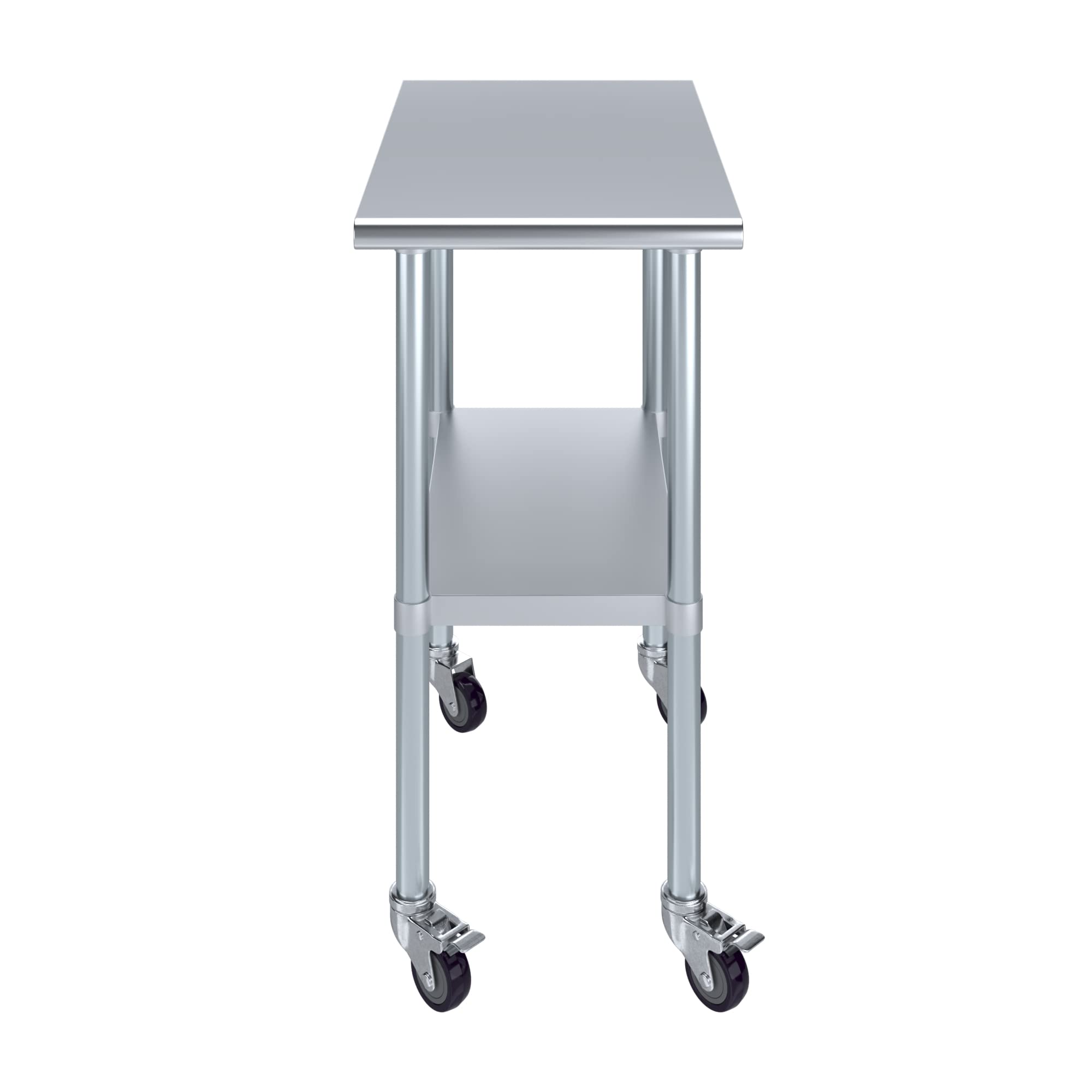 AmGood Stainless Steel Work Table with Wheels - 18