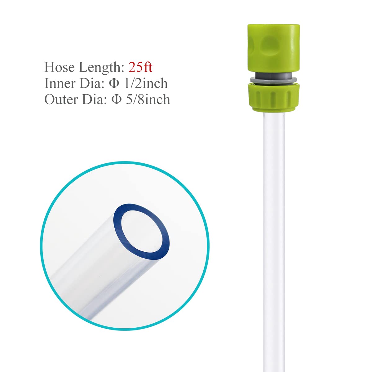 25ft Aquarium Gravel Cleaner - Fish Tank Vacuum Siphon for Water Changing | Perfect for Freshwater & Saltwater Tanks, Easy Water Maintenance & Substrate Cleaning
