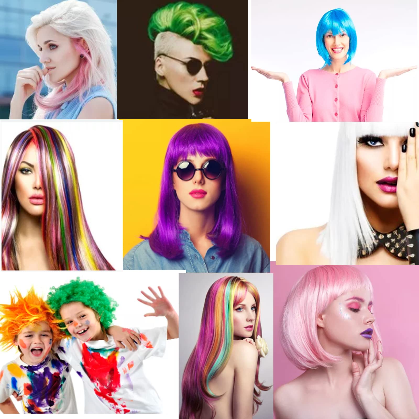 Temporary Hair Color Wax & Spray - Natural Disposable Hair Styling Clay for Cosplay, Halloween, Parties - Blue, White, Green, Pink (1 Pack) - Perfect for Costumes, Festivals & Creative Looks