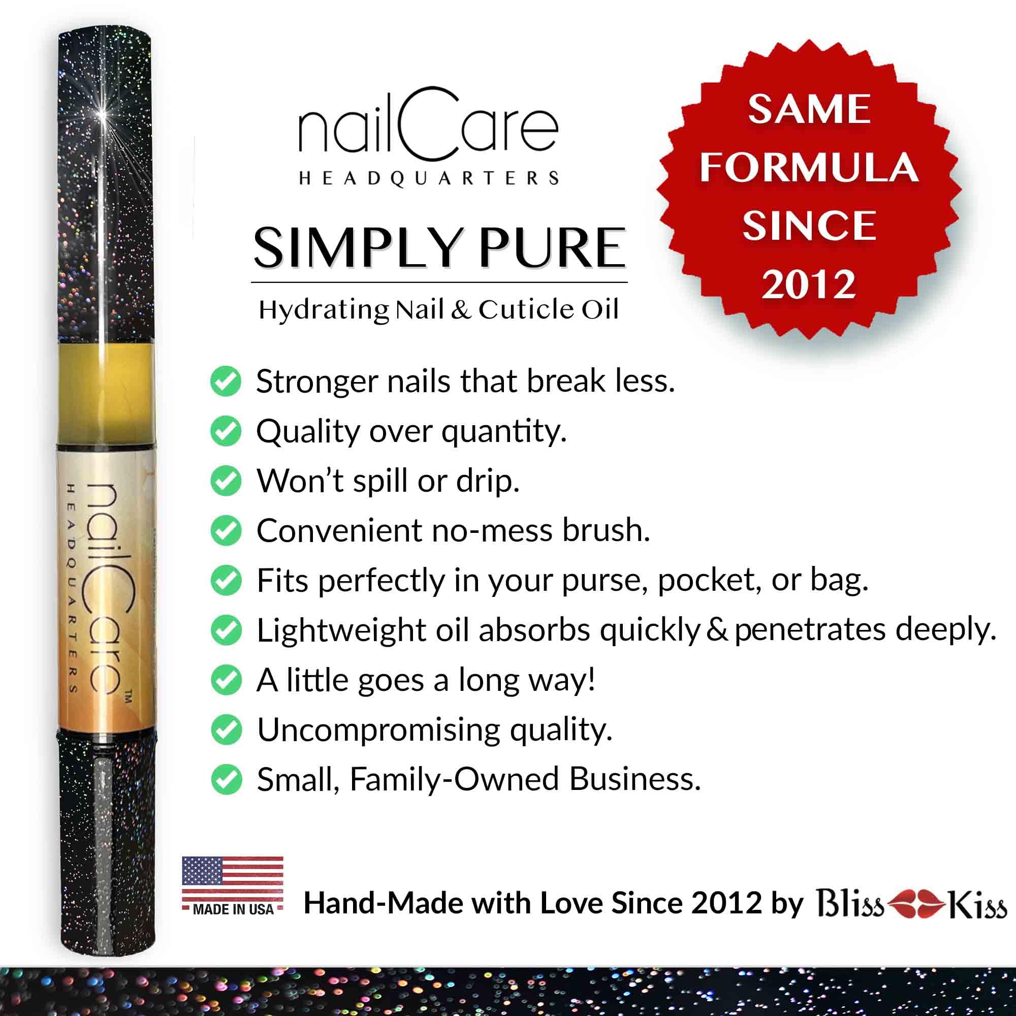 Simply Pure Cuticle Oil Pen - Nail Strengthener & Growth Serum for Damaged Nails & Hangnails with Jojoba Oil | Milk & Honey Scented | Perfect for At-Home Manicures, Salon Nail Care & Travel-Friendly Nail Treatment