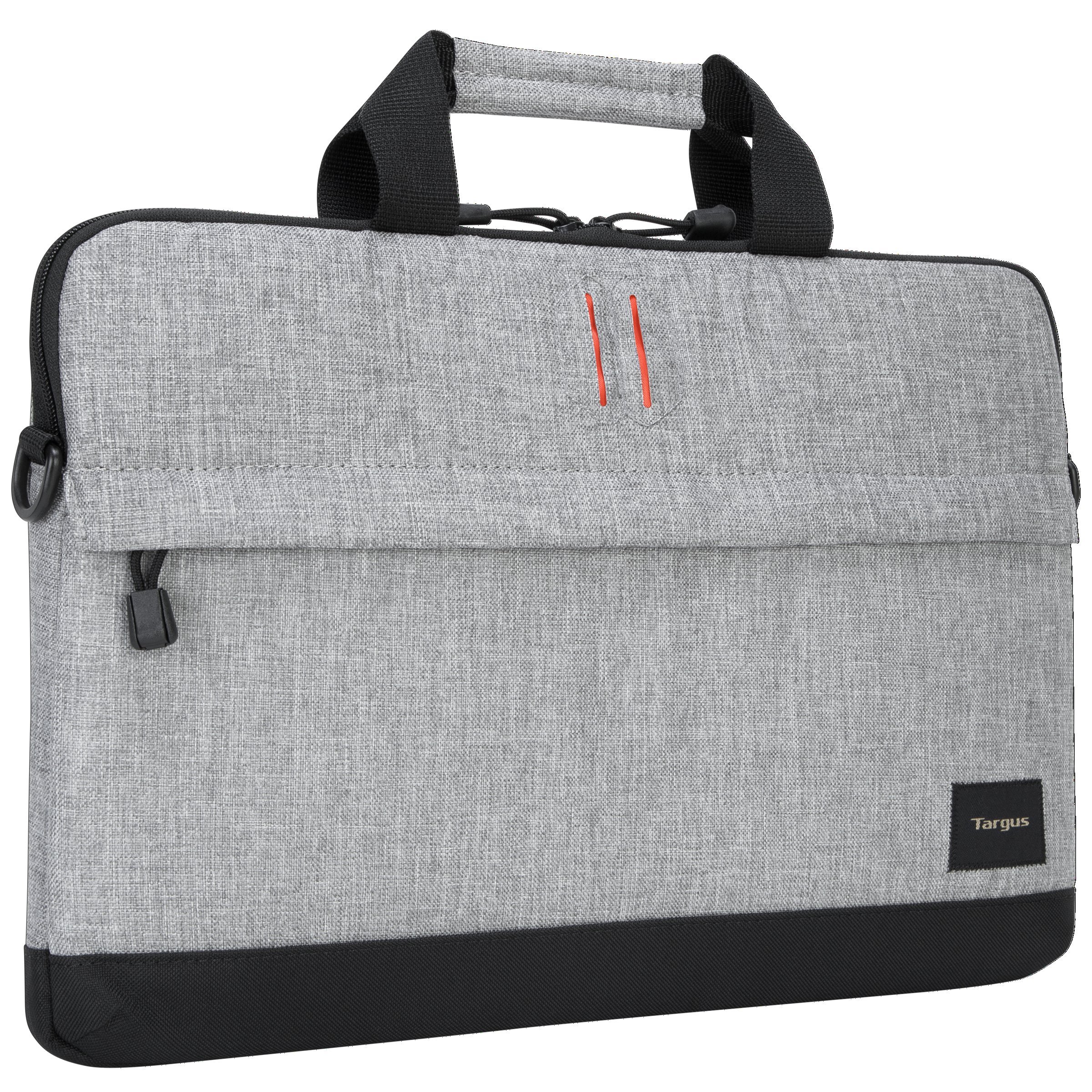 Targus Strata Slipcase Laptop Case - Lightweight Durable Padding, Front Zip Pocket, Shoulder Strap, Protective Sleeve for 15.6-Inch Laptop, Gray/Pewter (TSS63204US) - Ideal for Work, Travel & School