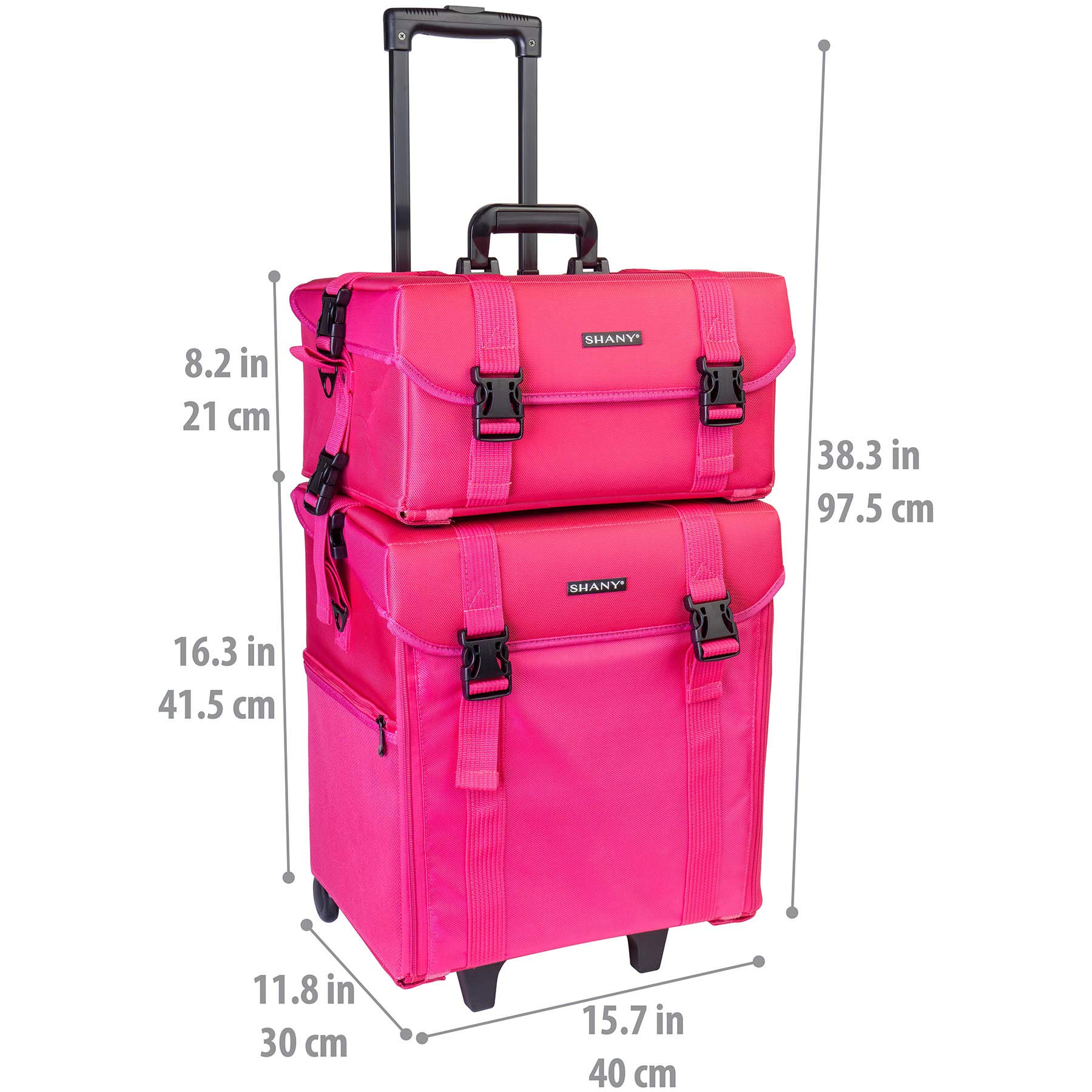 SHANY Professional Makeup Artist Rolling Trolley - Cosmetic Travel Case with Organizer Drawers & Mesh Bags - Portable Beauty Storage for Salon, Bridal, and On-the-Go Makeup Artists - Summer Orchid Design