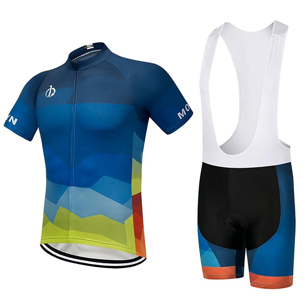 Men's Cycling Jersey & Bib Shorts Set - Quick-Dry, Full-Zip Road Bike Clothing Kit for Mountain & Road Biking | Perfect for Training, Racing & Outdoor Cycling Adventures