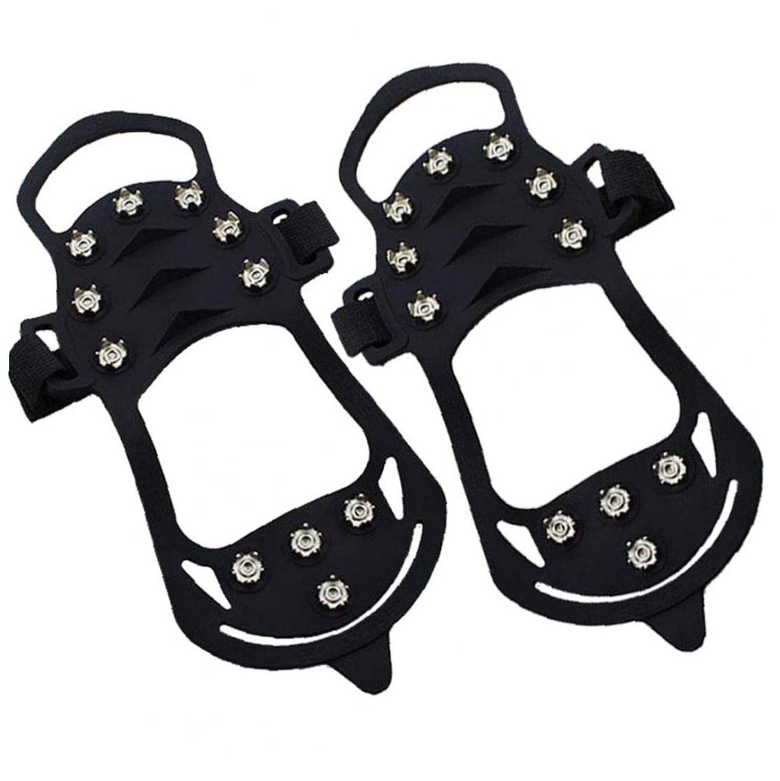 Ruluti 2-Pack Stainless Steel Ice Spikes for Hiking Shoes & Boots - 11-Point Micro Nail Grips for Mountaineering, Ice Fishing, Winter Hiking - Perfect for Slippery Trails & Frozen Terrain