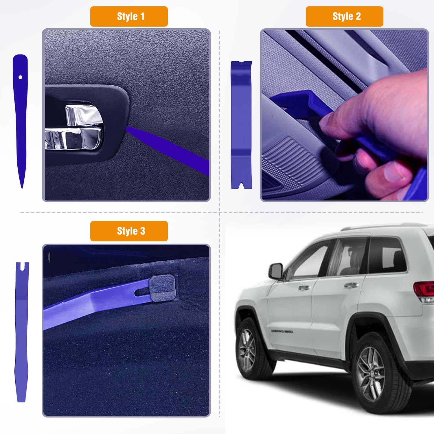GOOACC 6PCS Auto Trim Removal Tool Kit - No Scratch Car Audio Dash & Window Molding Fastener Remover Set (Blue) | Perfect for Car Stereo Installation, Interior Detailing & DIY Auto Repair