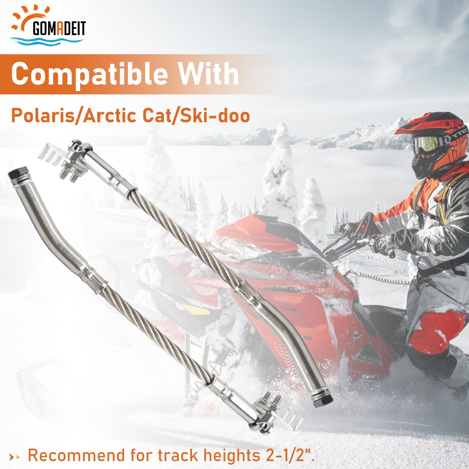 Premium Snowmobile Ice Scratchers with Claw - Compatible with Polaris, Arctic Cat, Ski-Doo & Lynx - Fits Reverse/Non-Reverse Models (Track Height 2.5