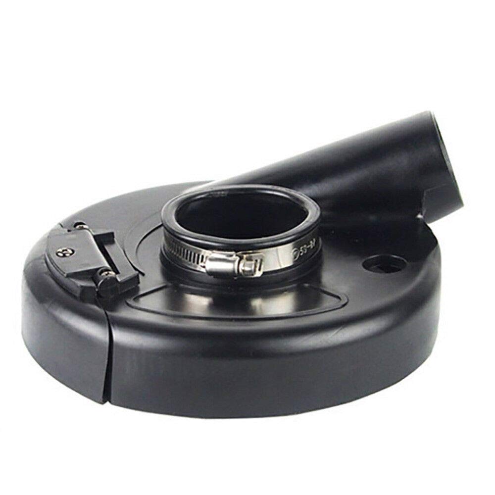 7-Inch Universal Angle Grinder Dust Shroud Cover Kit - Vacuum Compatible Dust Collection System for Grinding, Polishing & Surface Prep with 4 Locating Rings (Black) - Perfect for Concrete, Tile & Metal Work