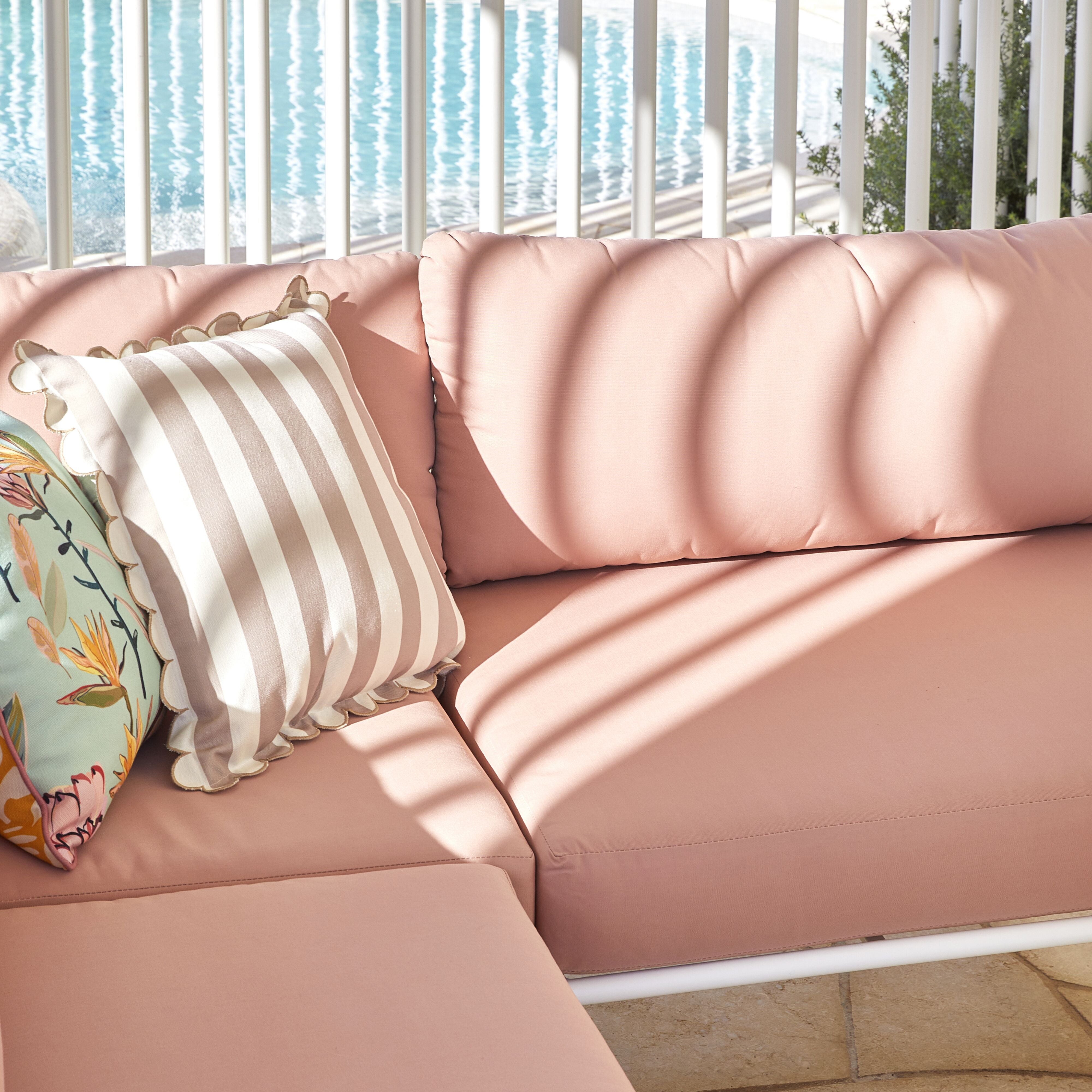 Modern Billy Corner Sofa Set with Dining Table in Rose Pink - Stylish Living Room Furniture for Small Spaces, Apartments & Cozy Home Decor
