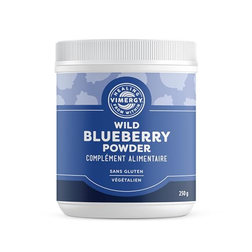 Vimergy Organic Wild Blueberry Powder 250g - Brain Health & Heart Support Supplement - Vegan, Gluten-Free Superfood for Smoothies, Baking & Daily Wellness