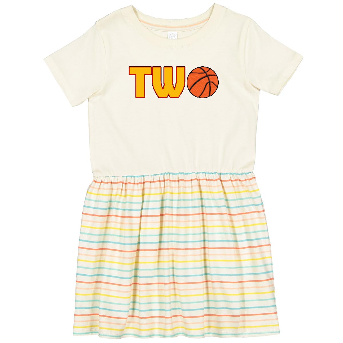 Inktastic Basketball Themed Toddler Dress for 2nd Birthday - Cute Sports Outfit for Girls & Boys - Perfect for Birthday Parties, Photo Shoots & Casual Wear