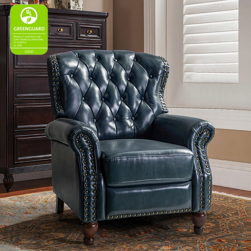 Premium Genuine Leather Oversized Recliner Chair for Living Room - Comfortable Lounge Chair for Home Theater, Reading Nook & Relaxation
