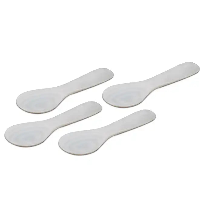 Premium Seashell Caviar Spoons Set - 4-Piece Stainless Steel Elegant Appetizer Utensils for Caviar, Oysters & Gourmet Dining