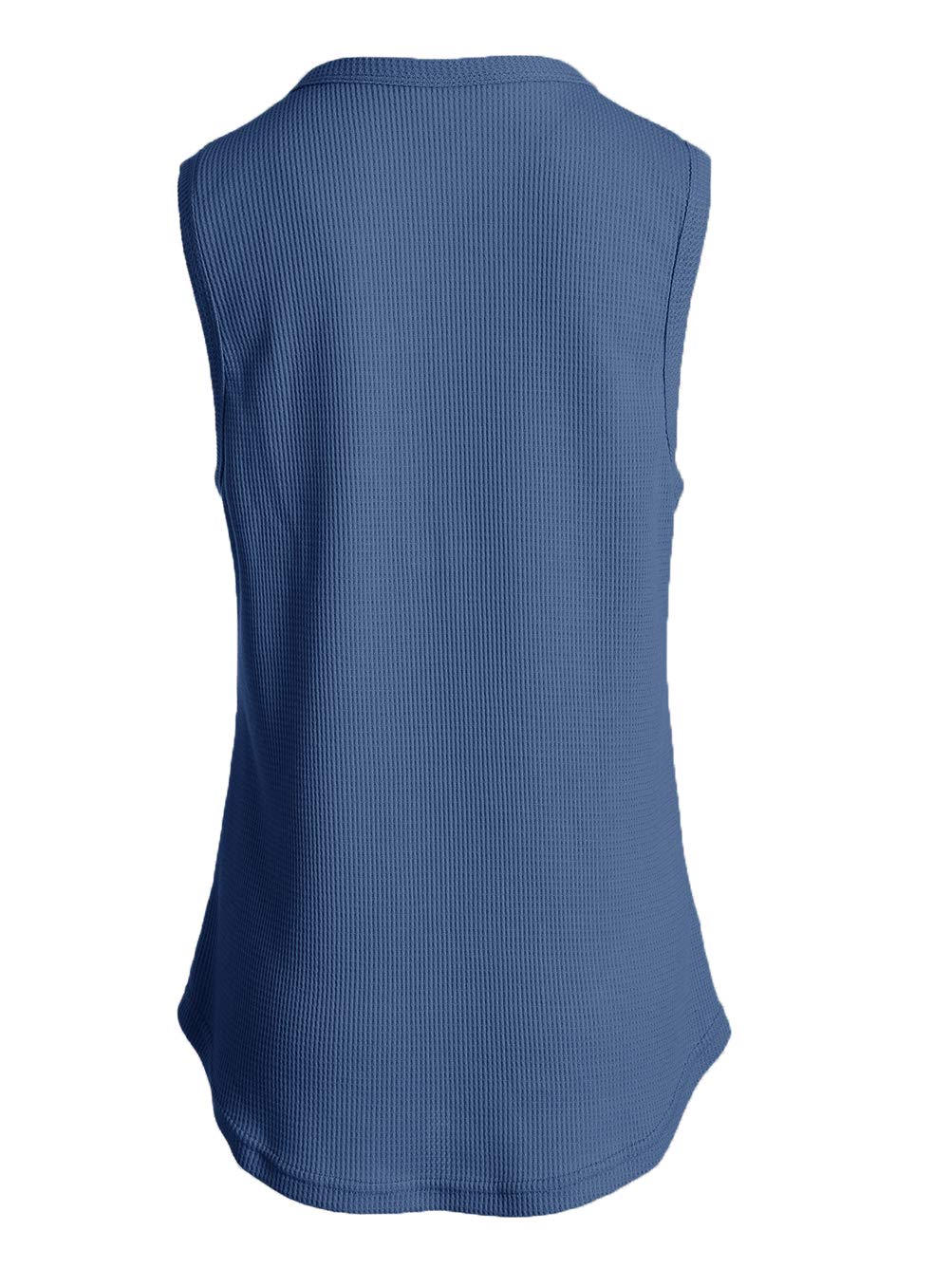 Famulily Women's Loose Waffle Knit Tank Top - Button Up V-Neck Henley Shirt for Casual Wear, Summer Outfits & Layering