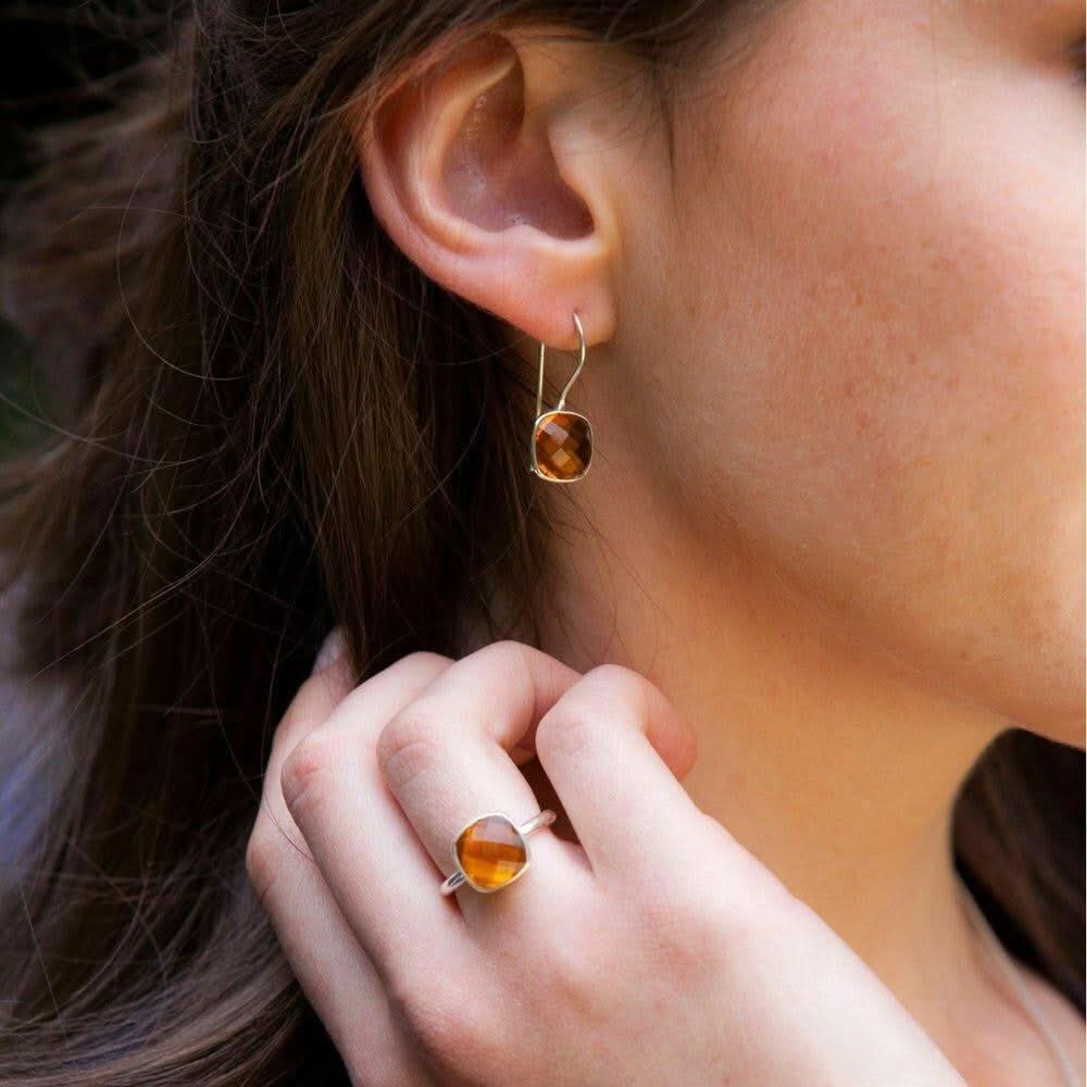 Natural Citrine Gemstone Earrings in Sterling Silver for Women - Perfect for Gift Giving, Weddings & Special Occasions