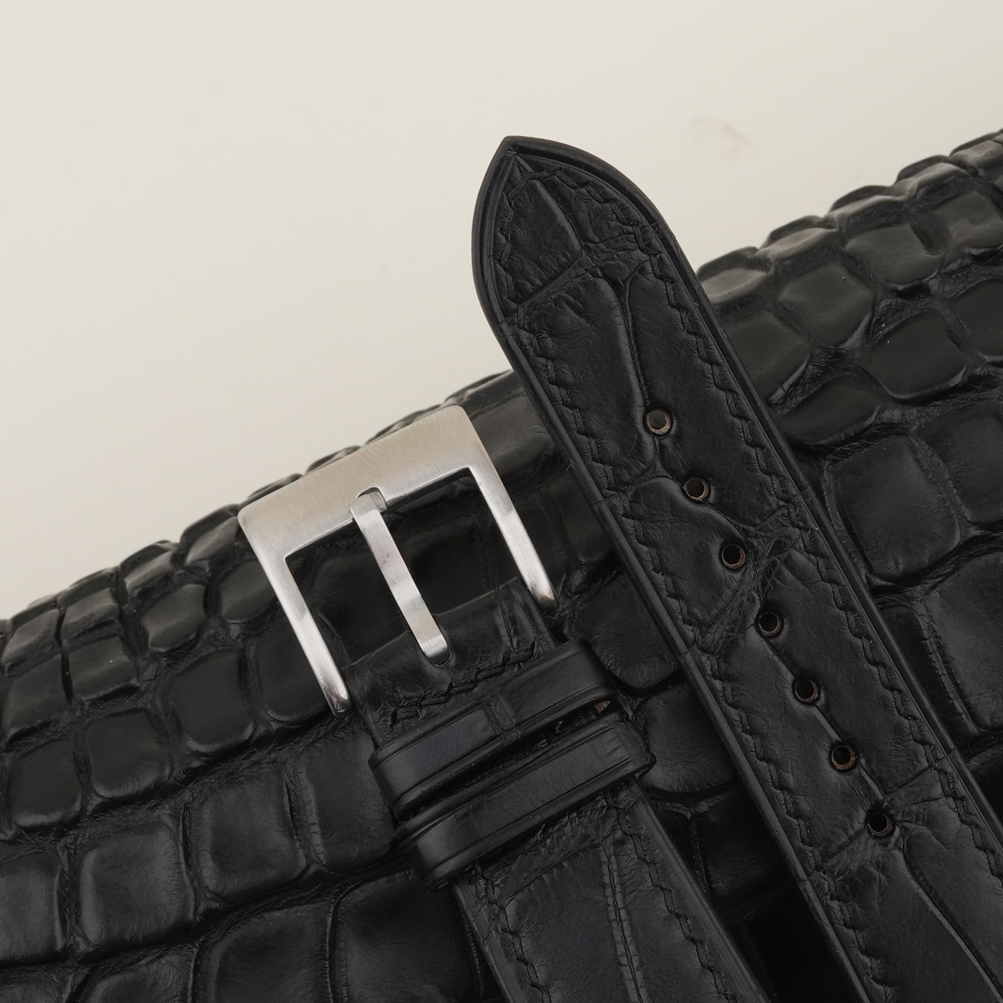 Handmade Genuine Alligator Leather Watch Band - Quick Release Pearl White Epsom Leather Strap for Men & Women (16mm 18mm 19mm 20mm 22mm) - Perfect for Luxury Watches, Dress Occasions & Everyday Wear