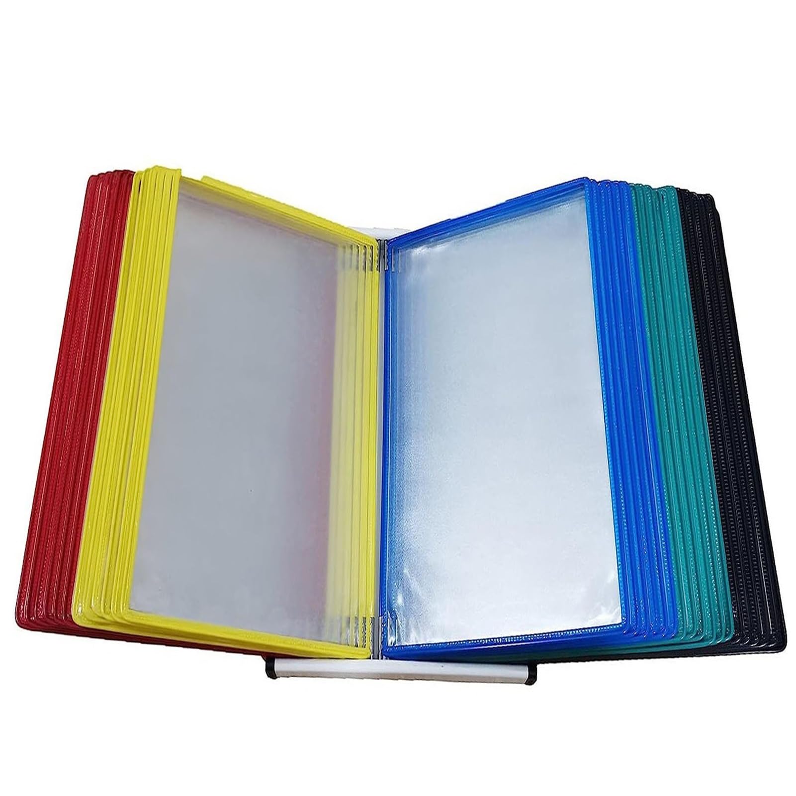 Premium Metal Wall Organizer with 30 Display Pockets - A4 Document Flip Folder for Office & Home - Desktop Reference System & Catalog Display Rack - Perfect for Organizing Files, Photos, and Important Documents in Workspaces or Home Offices