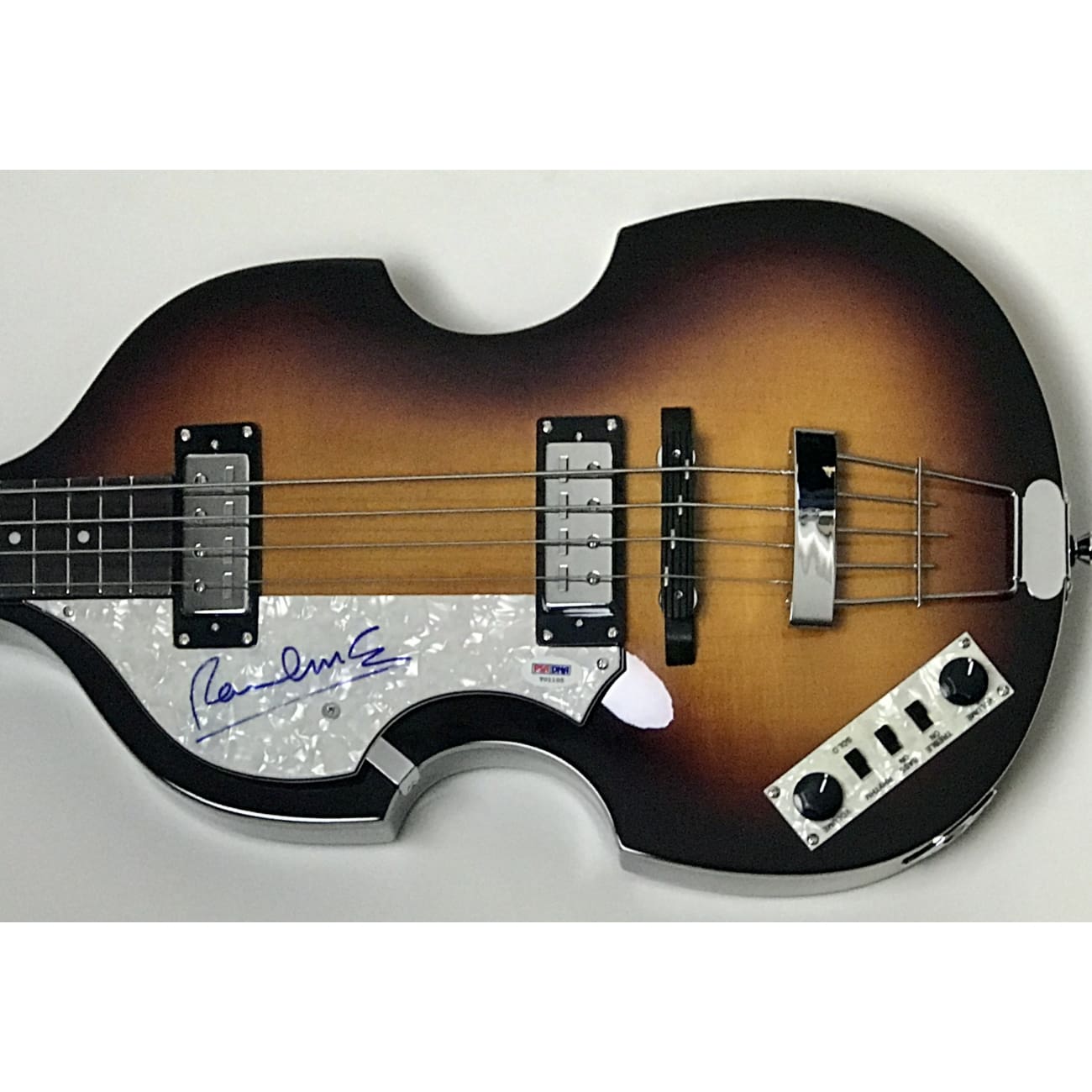 Authentic Beatles Hofner Bass Guitar Signed by Paul McCartney with PSA Certificate - Rare Collector's Item for Music Memorabilia & Beatles Fans - Perfect for Display in Music Studios, Museums, and Private Collections