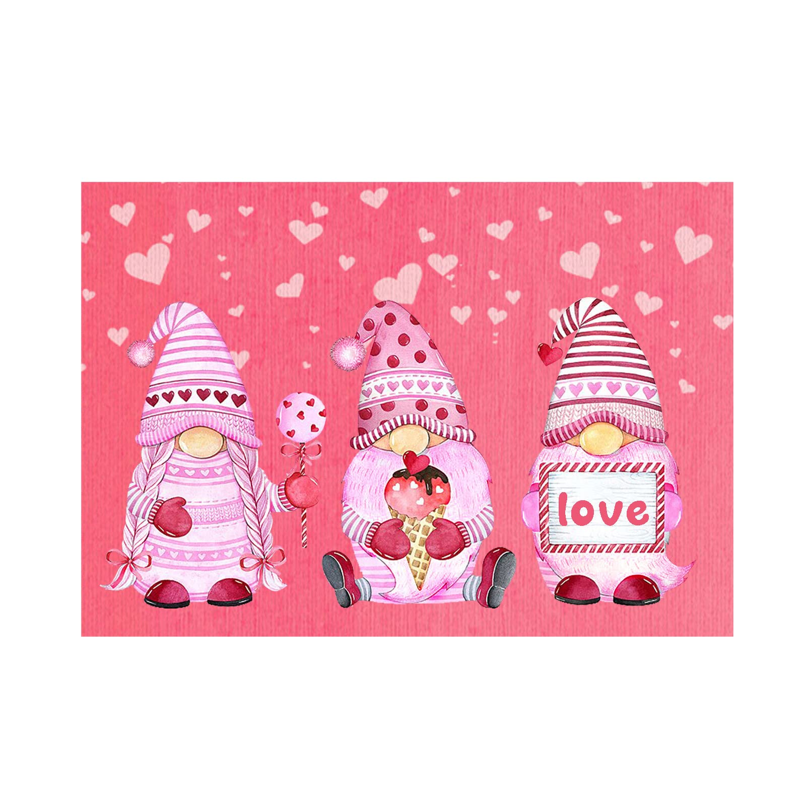 Non-Slip Valentine's Day Door Mat - Heart Shaped Welcome Rug for Indoor/Outdoor Use - Front Entrance, Bathroom, Porch Floor Mat - Perfect Romantic Home Decor for Couples & Anniversary Gifts